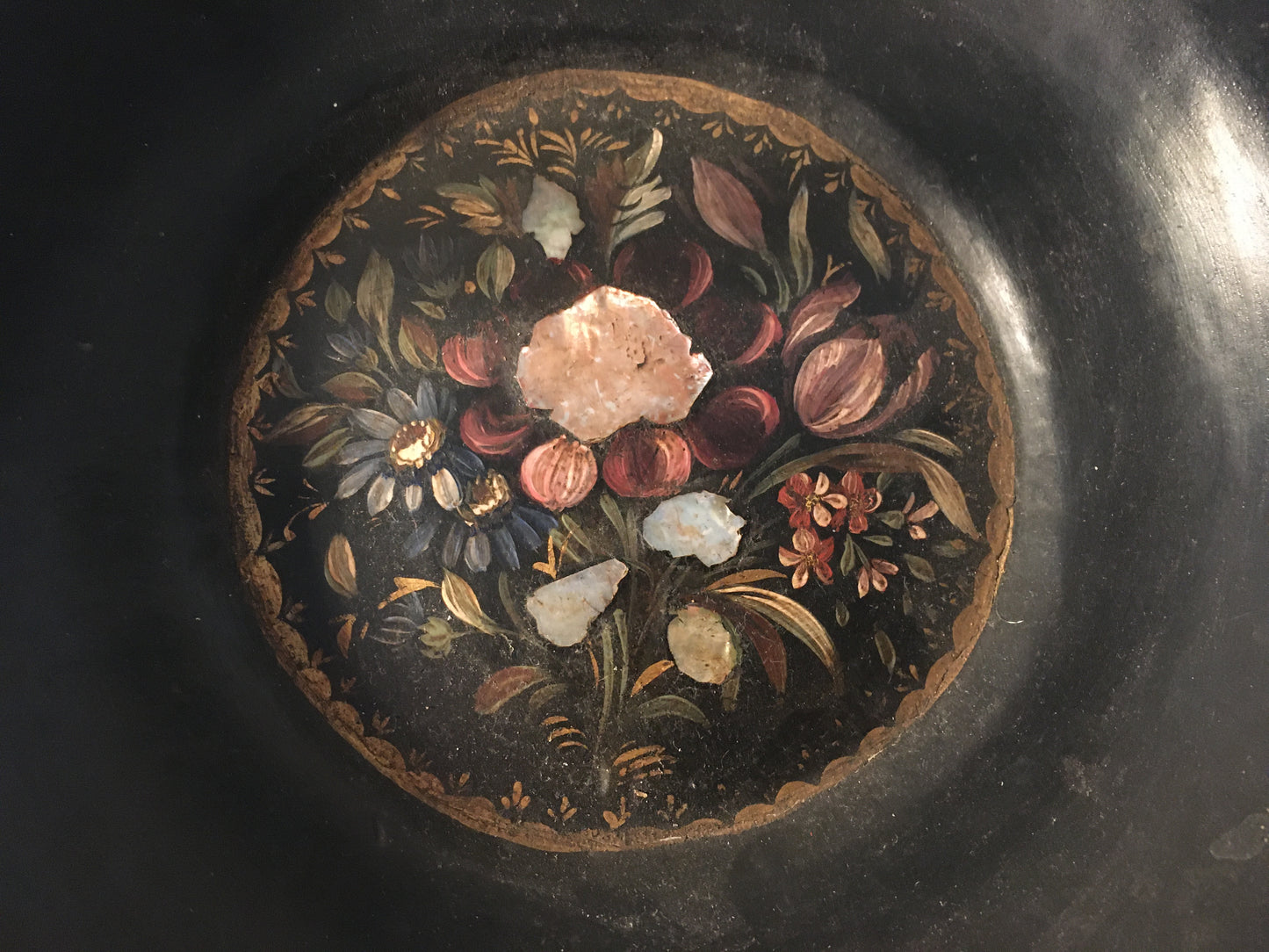 3 Victorian papier mache trays.