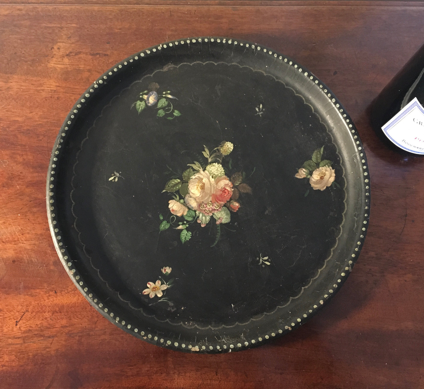 3 Victorian papier mache trays.