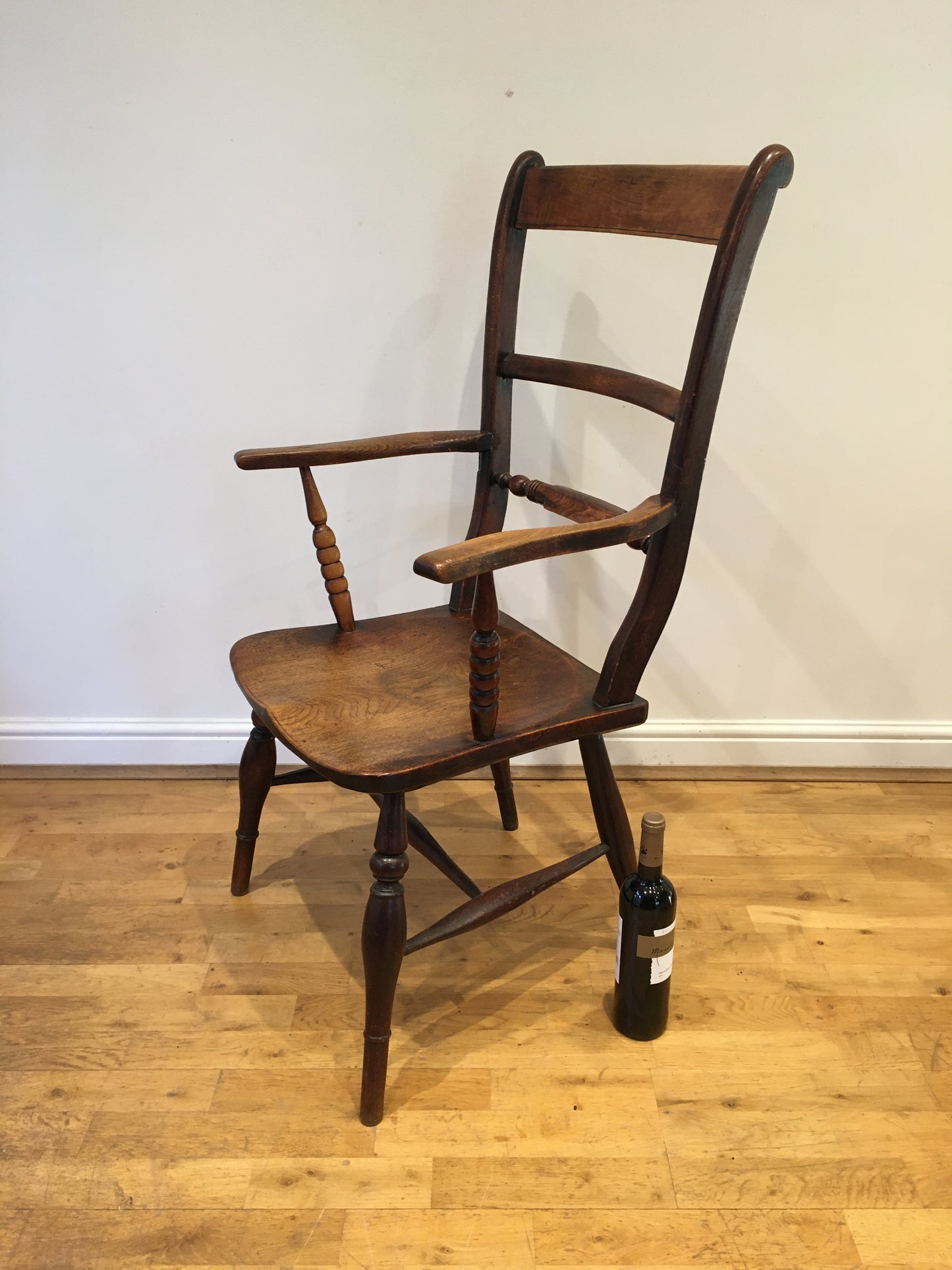 Rare 19th century Oxford bar back high back chair/armchair.