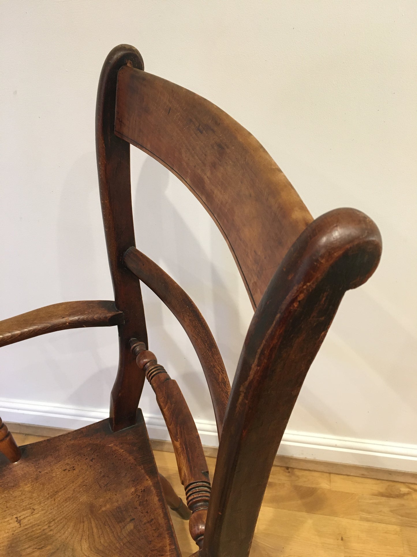 Rare 19th century Oxford bar back high back chair/armchair.