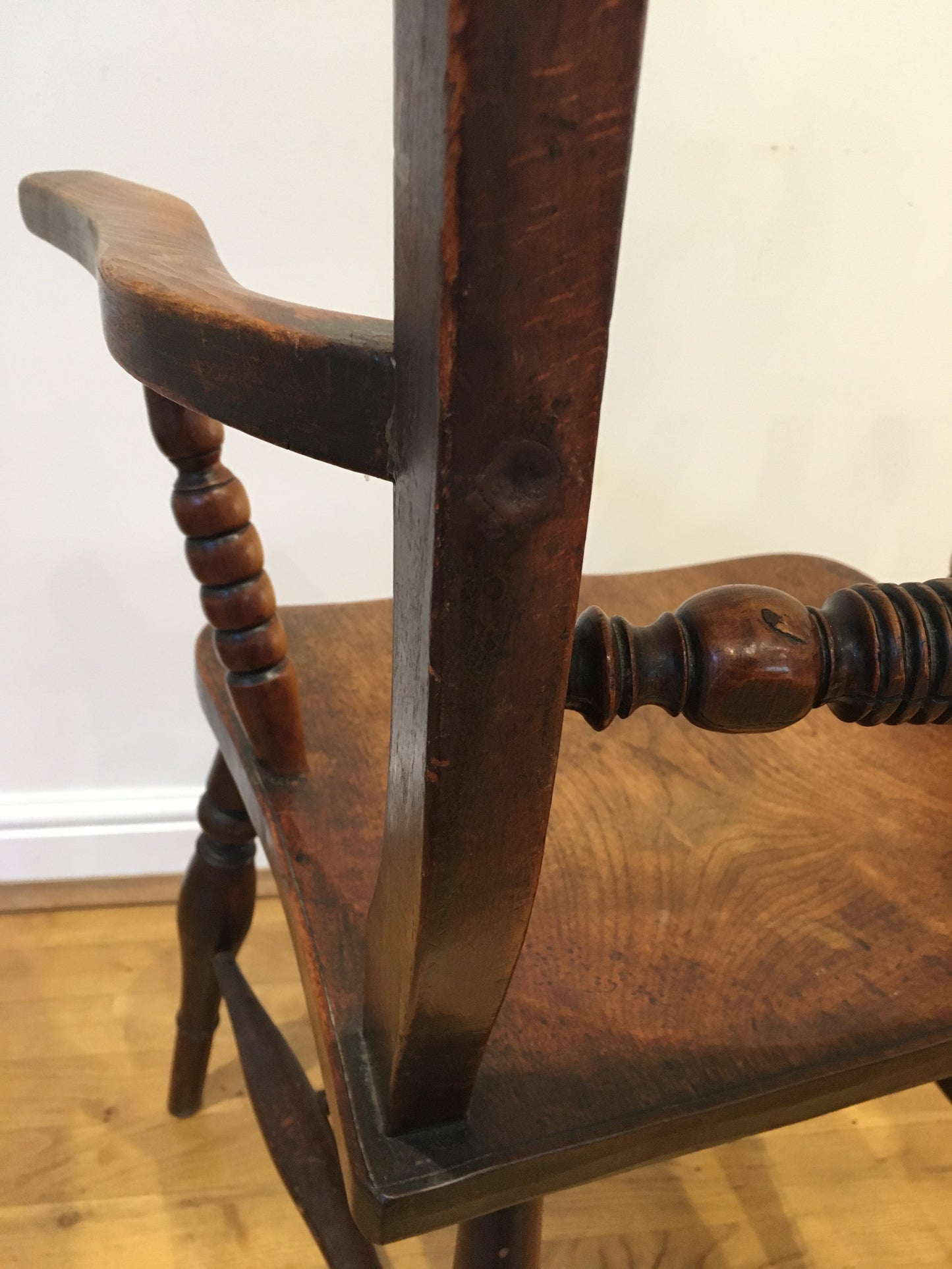Rare 19th century Oxford bar back high back chair/armchair.