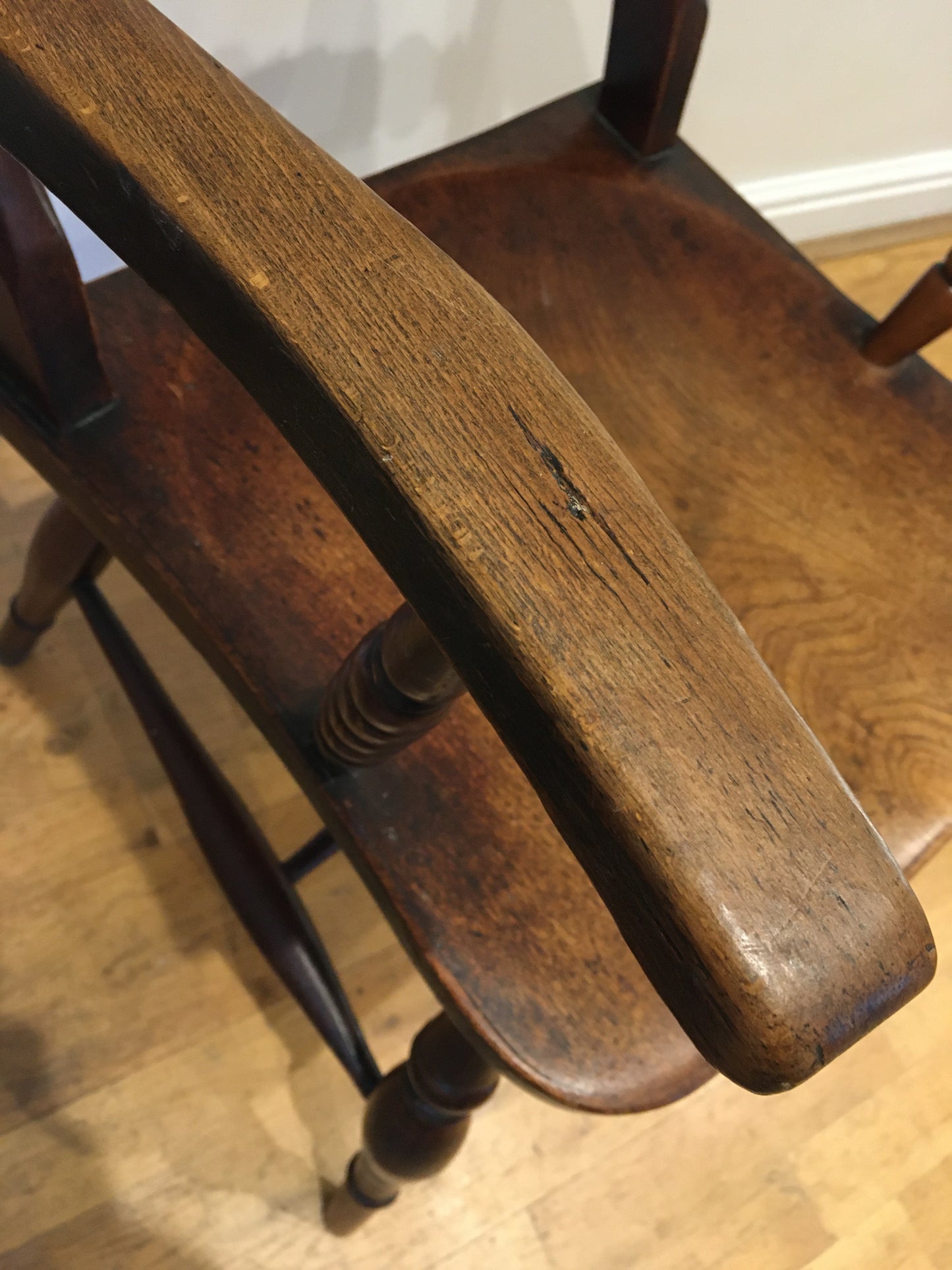 Rare 19th century Oxford bar back high back chair/armchair.