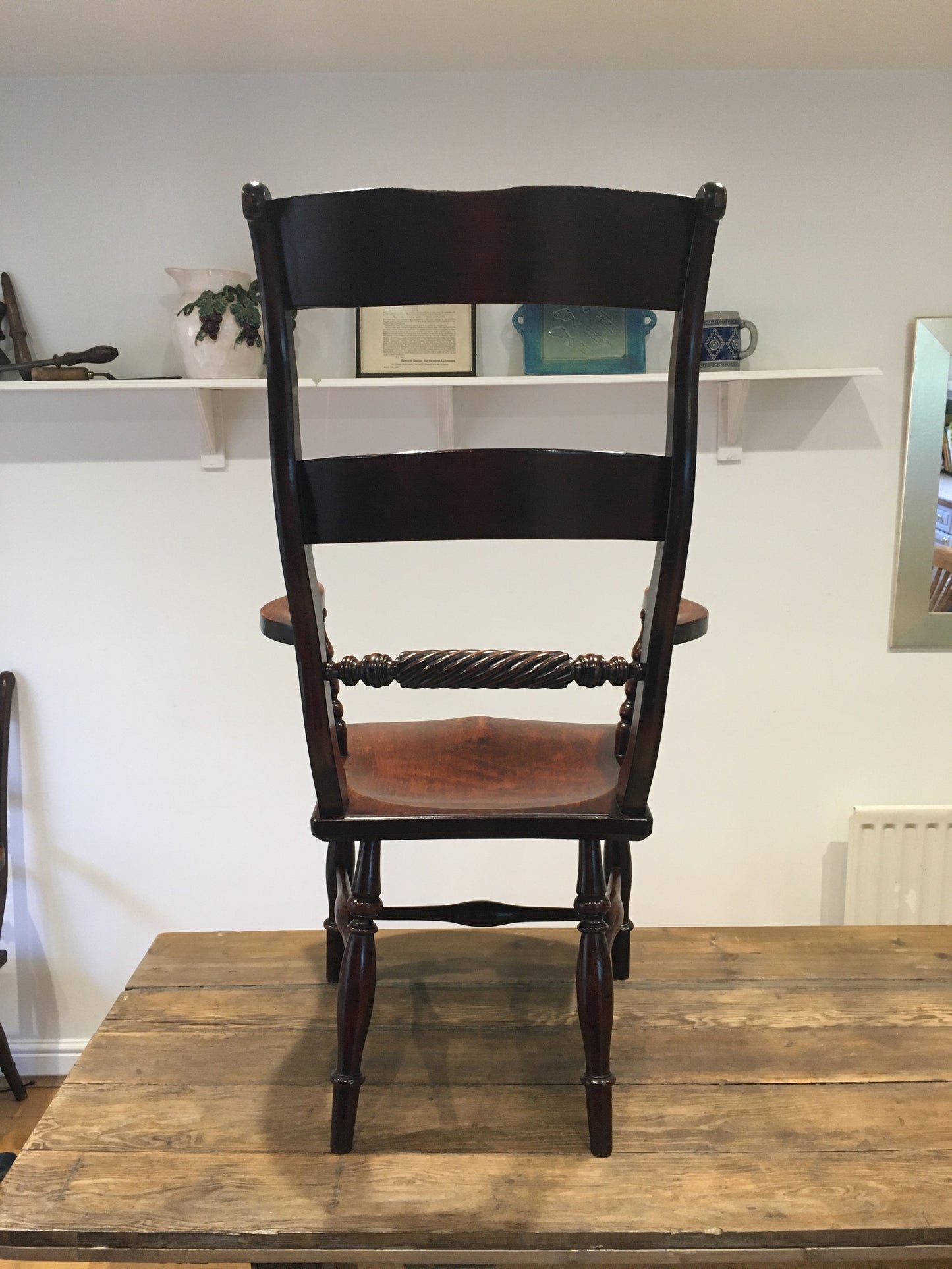 Interesting 19th century high back armchair.