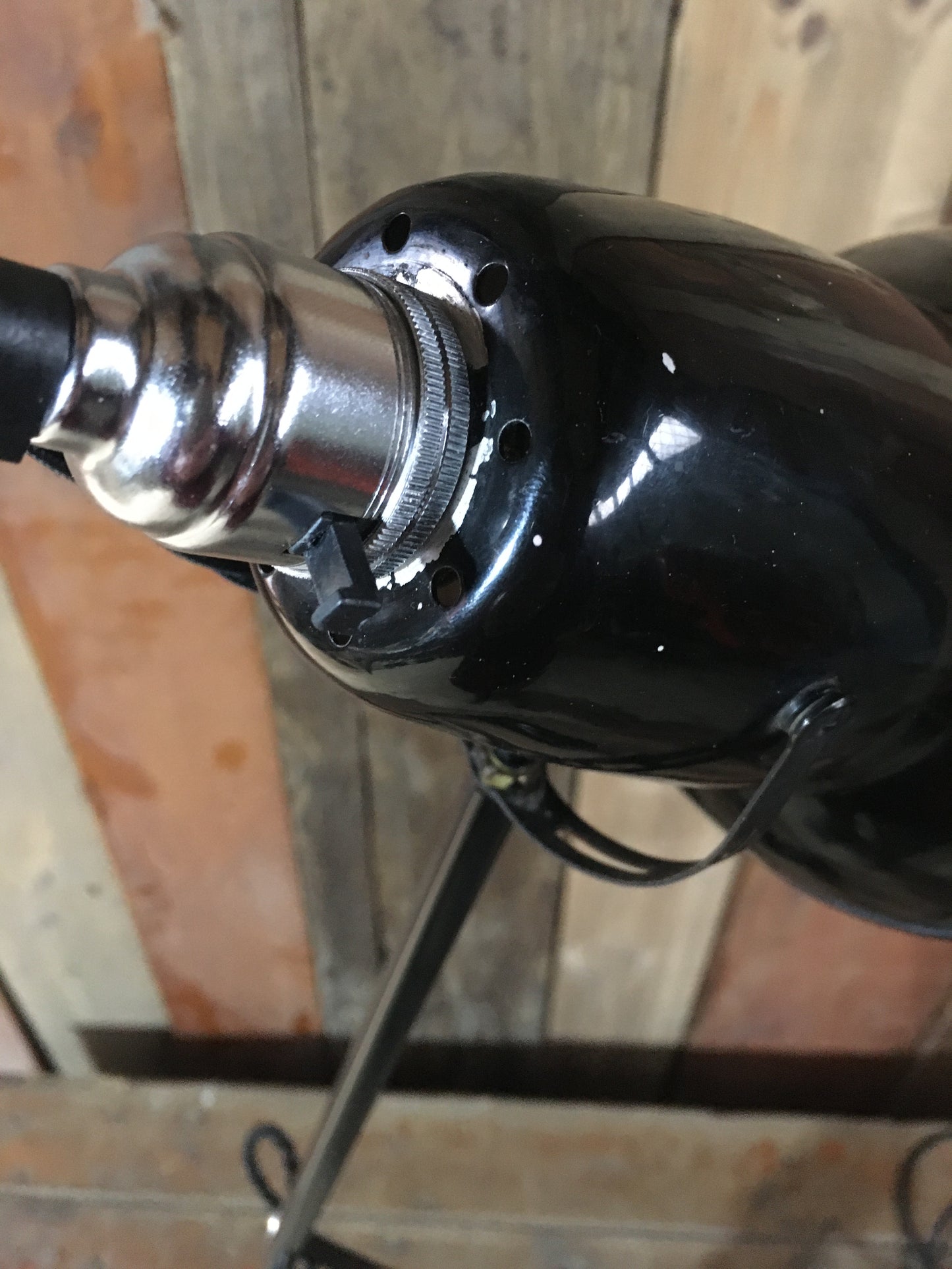 1950s black Herbert Terry & Sons anglepoise lamp Model 1227, PAT tested.