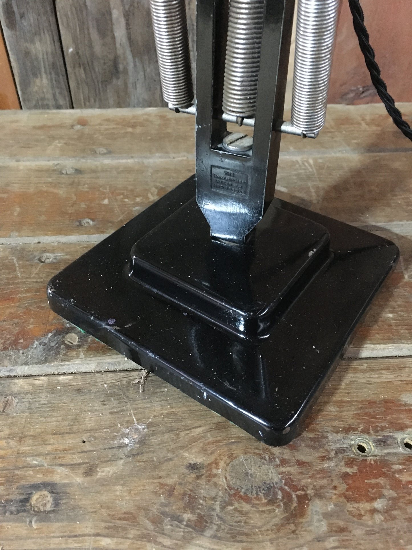 1950s black Herbert Terry & Sons anglepoise lamp Model 1227, PAT tested.