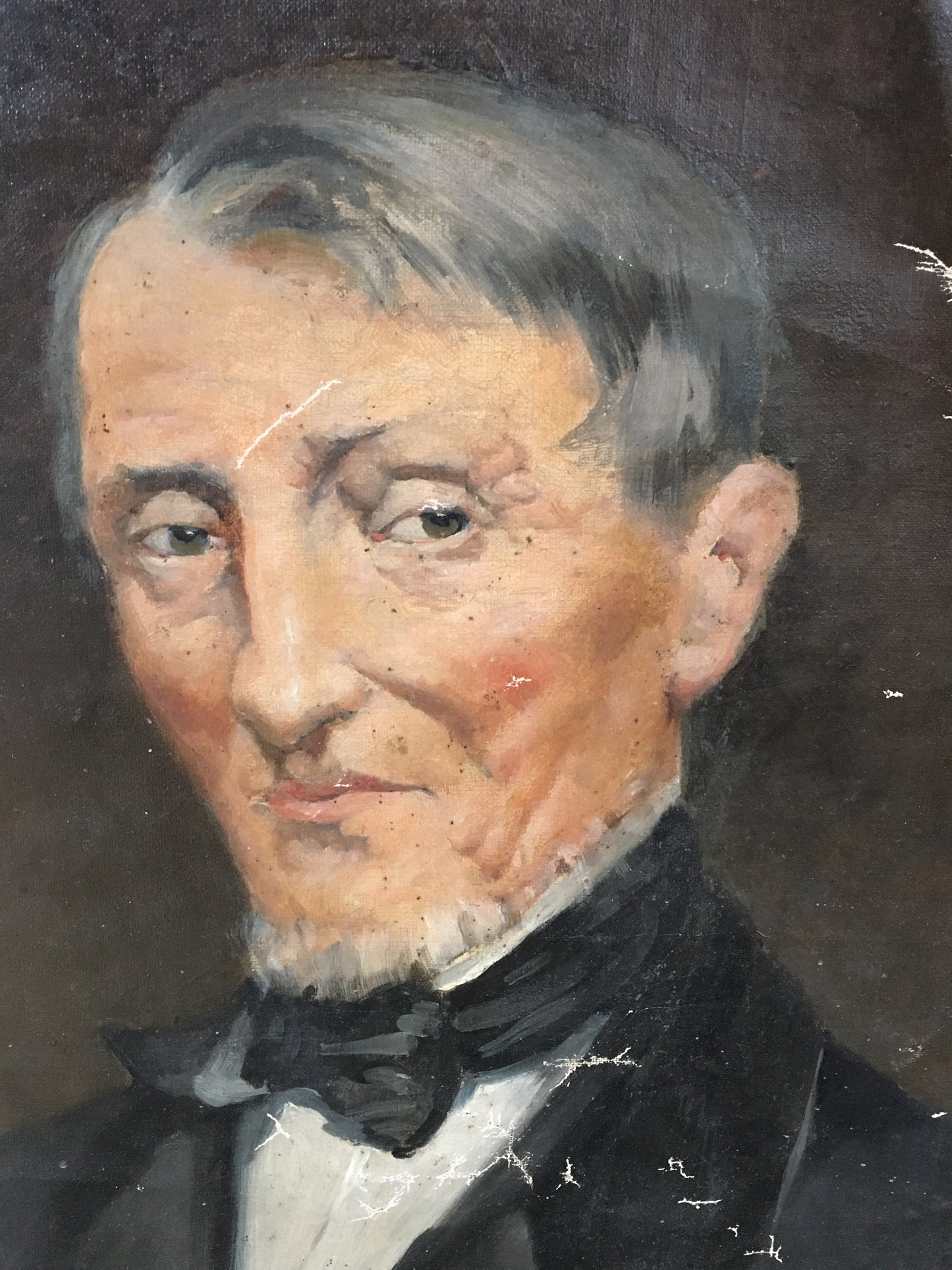 Large French 19th century oil on canvas portrait by Pauline Delacroix Garnier (1863-1912).