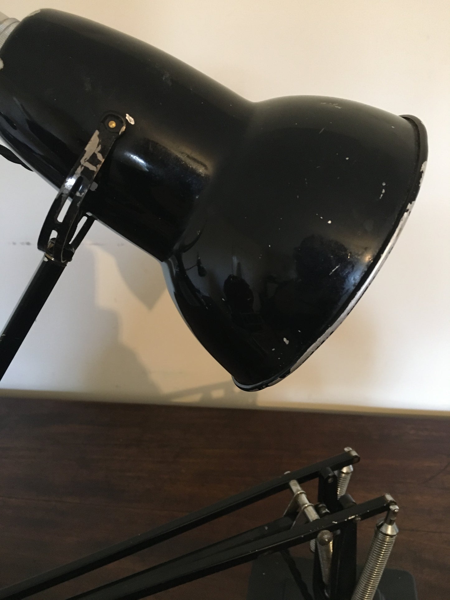 Black anglepoise lamp Model 1227, early 1950s, PAT tested.