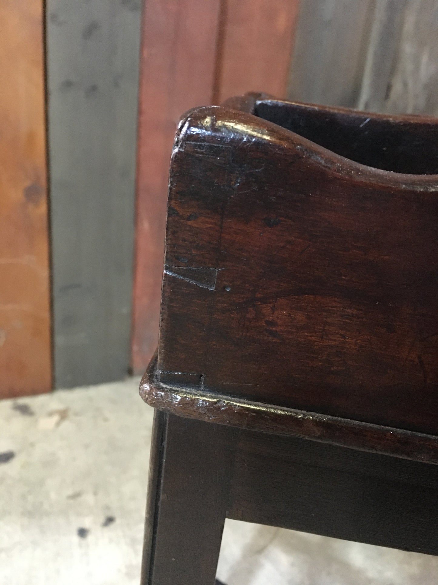Georgian mahogany cutlery tray on legs.