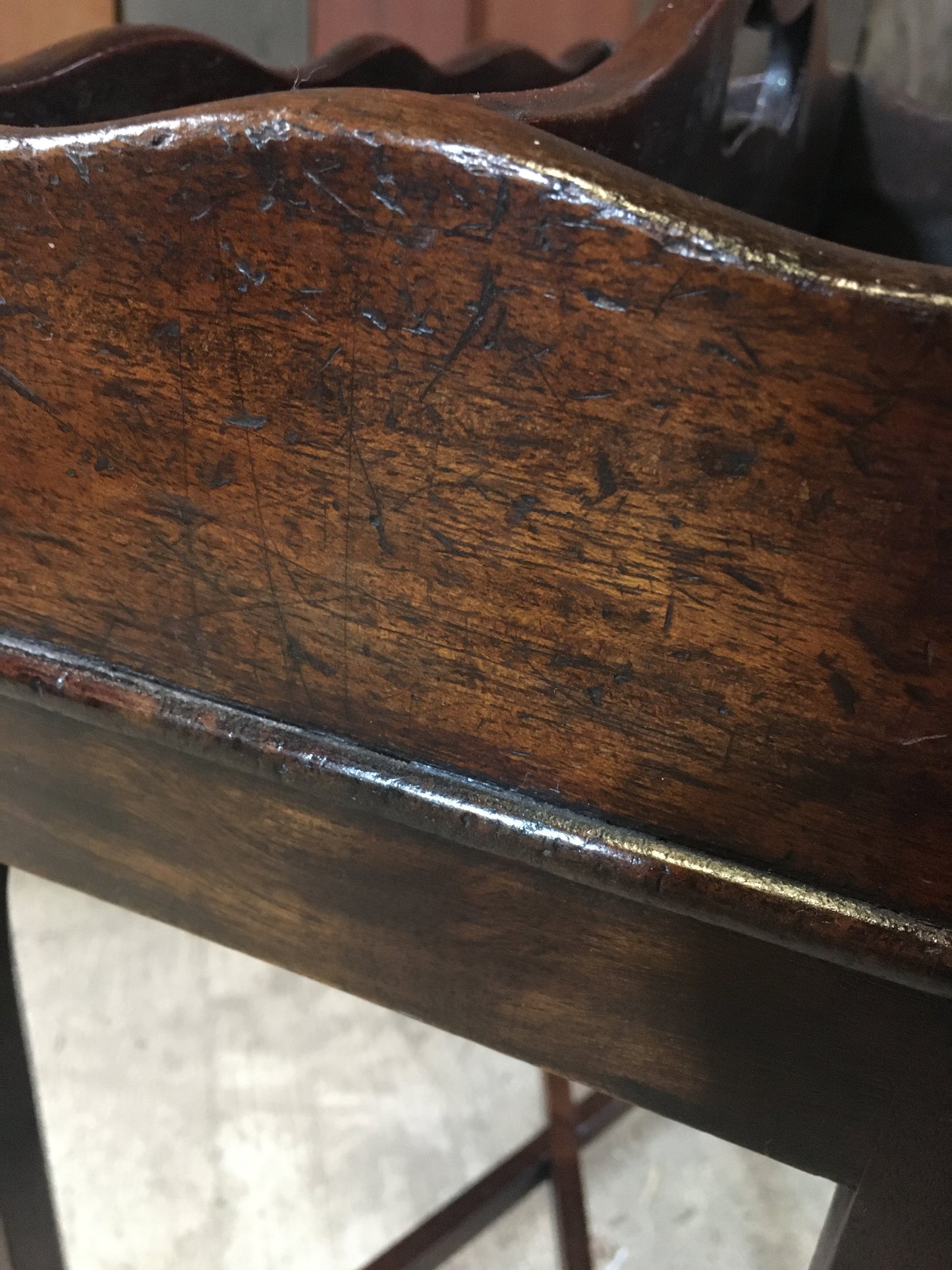 Georgian mahogany cutlery tray on legs.