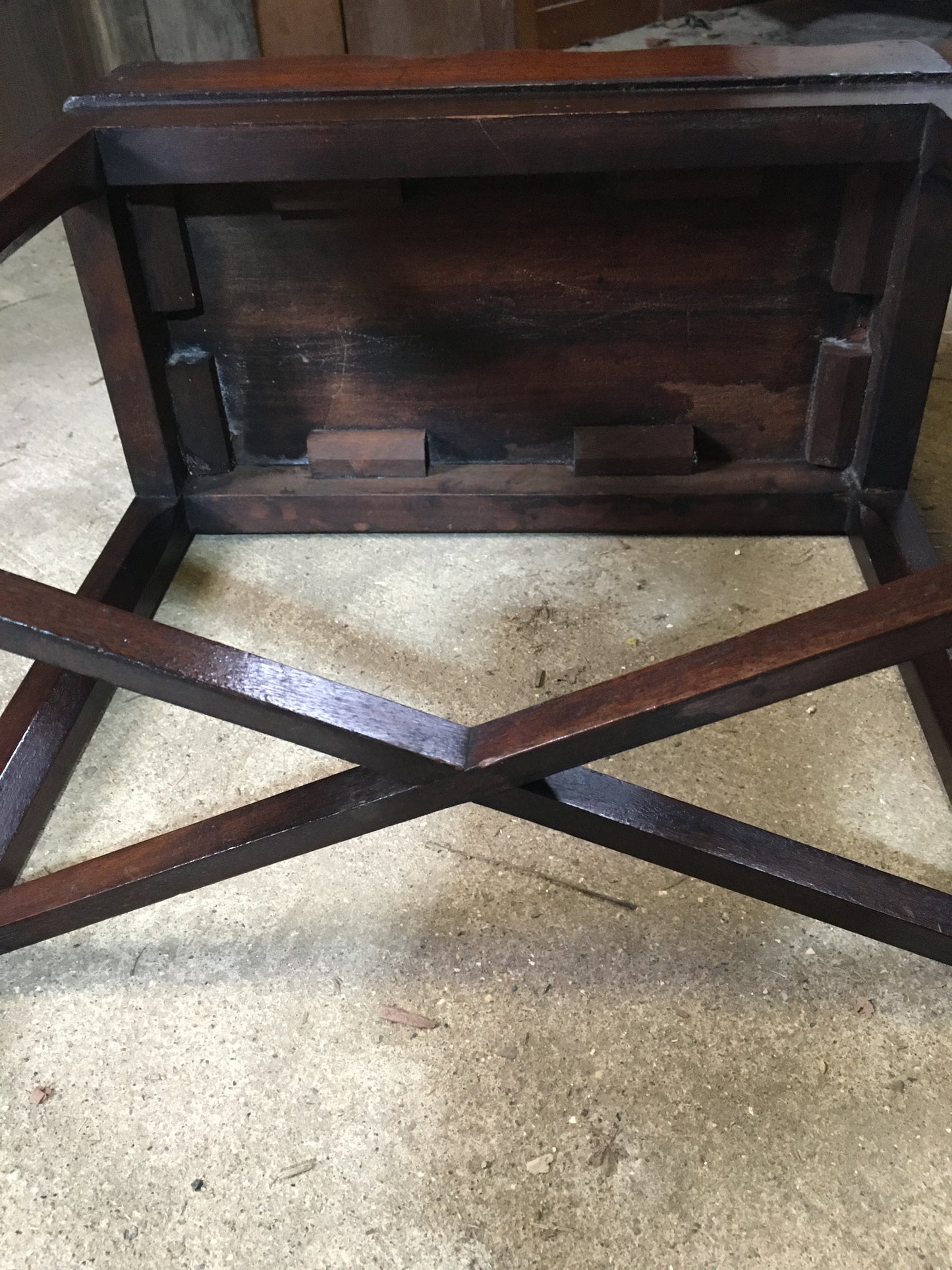 Georgian mahogany cutlery tray on legs.