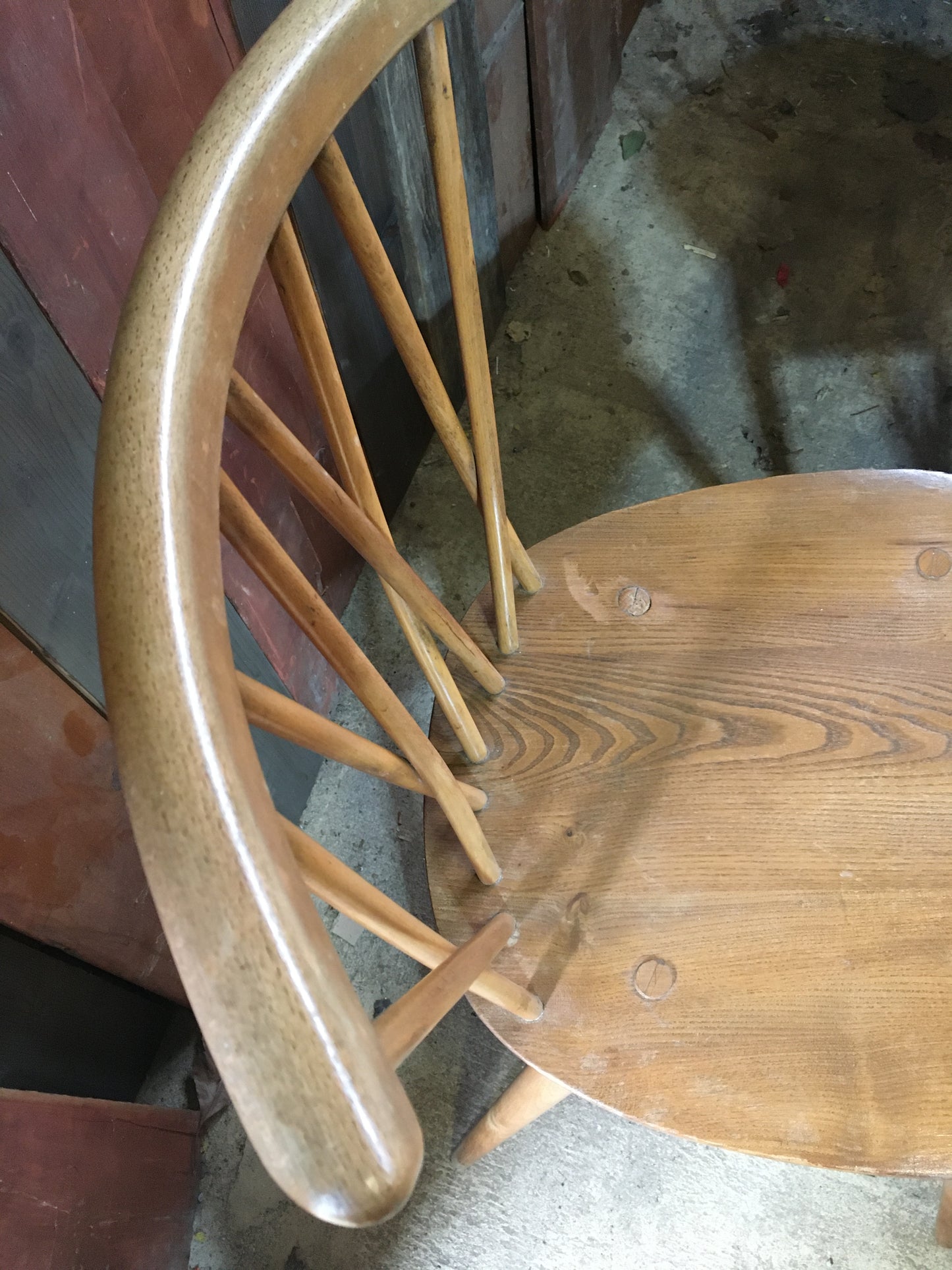 Pair of Ercol latticed 'candlestick' Windsor chairs, model 376, 1960.