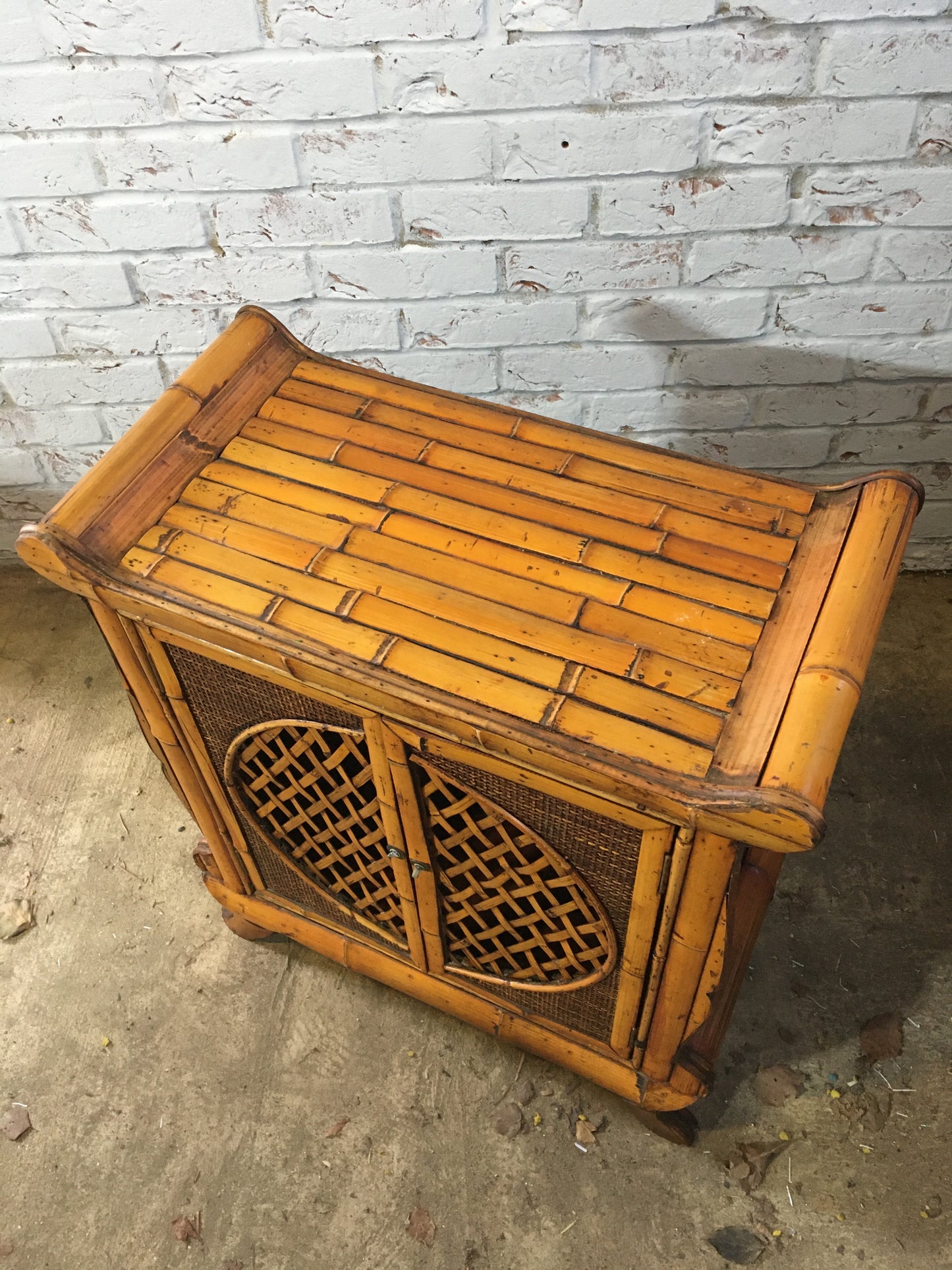 Large antique bamboo cabinet.