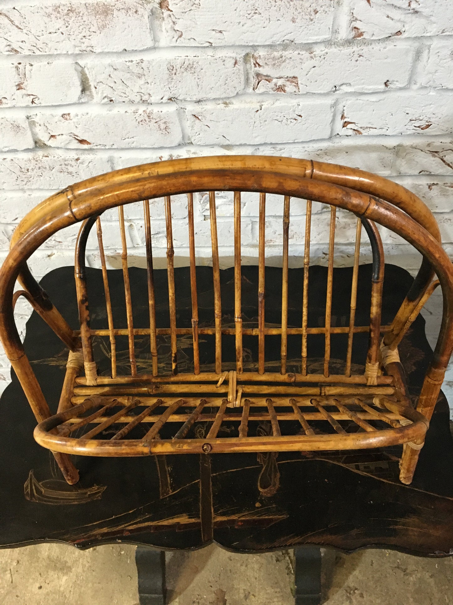 Vintage bamboo magazine rack.