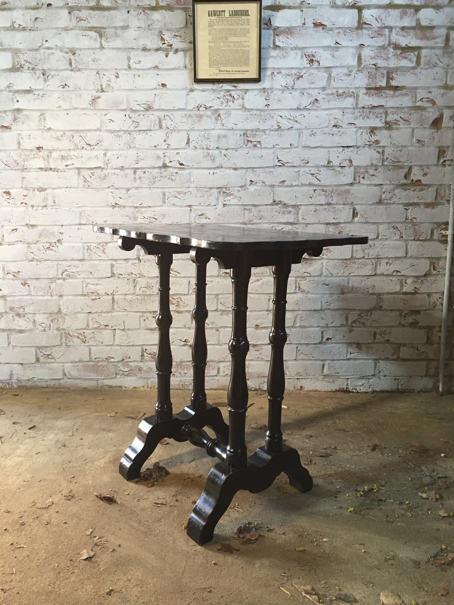 Late 19th century Japanese black lacquer table.