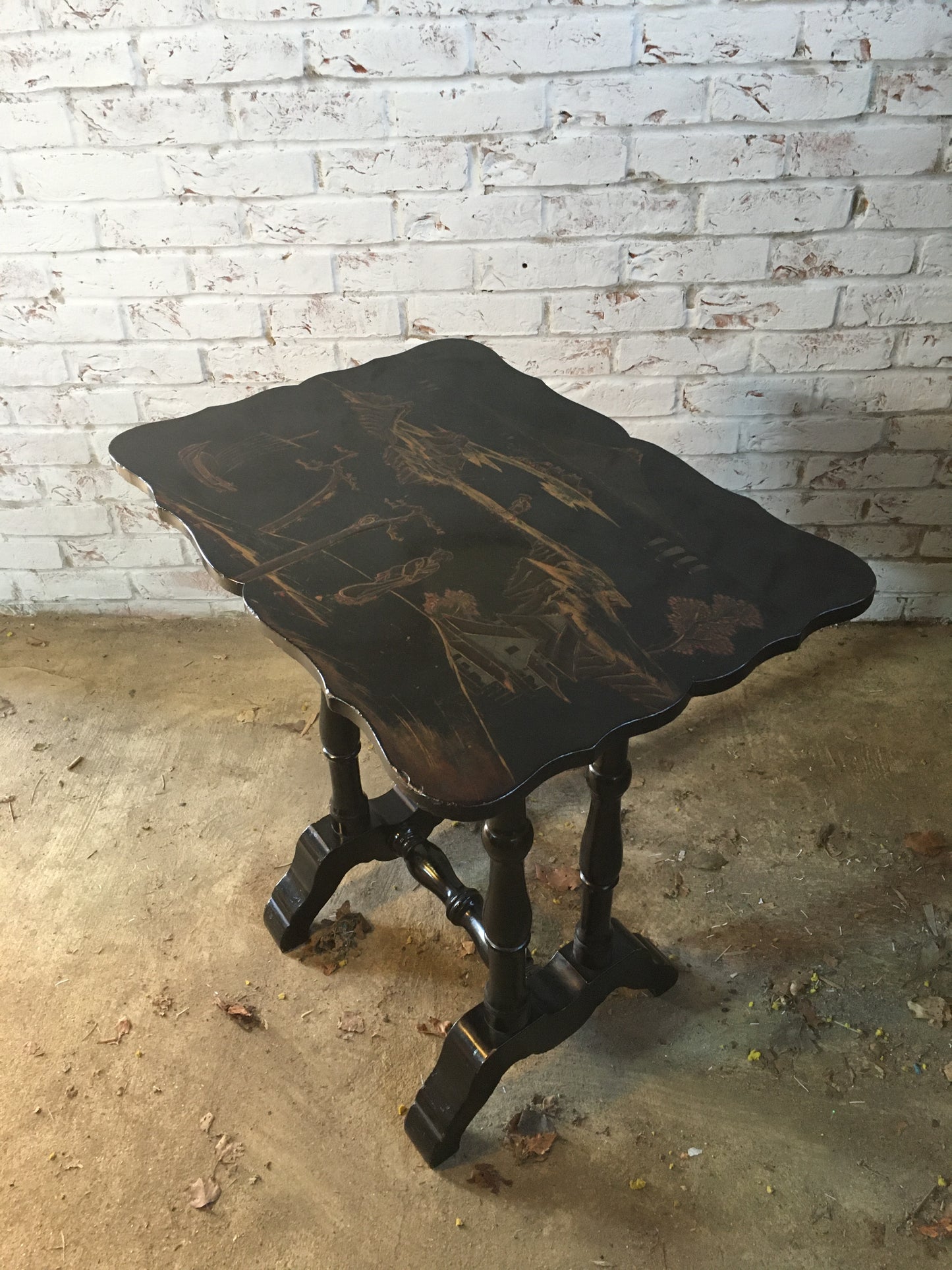 Late 19th century Japanese black lacquer table.