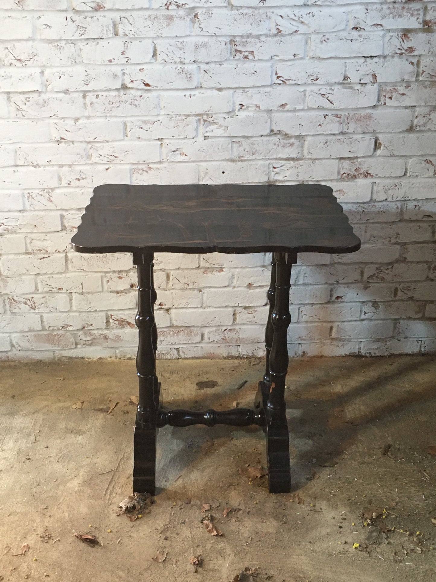 Late 19th century Japanese black lacquer table.