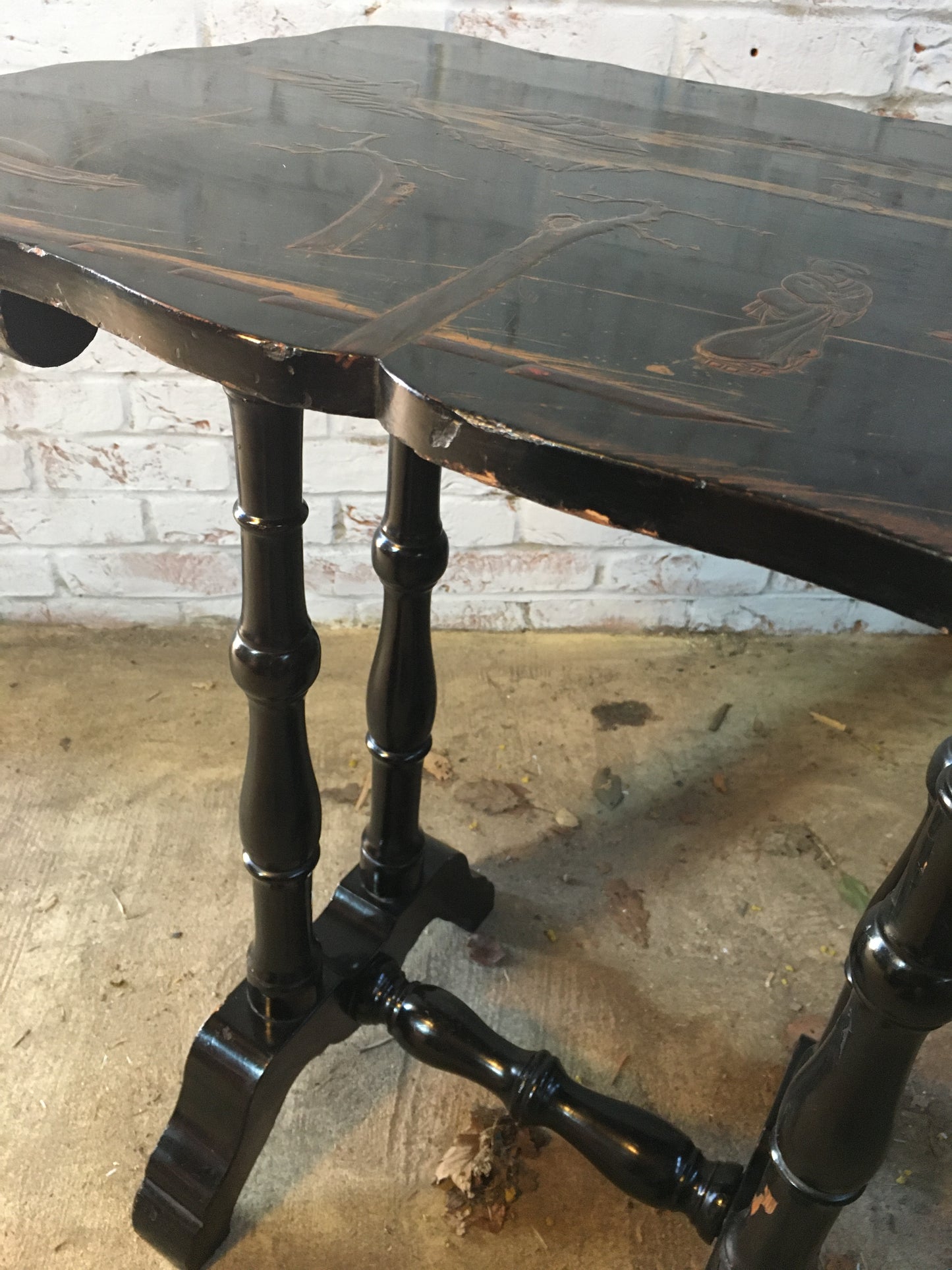 Late 19th century Japanese black lacquer table.