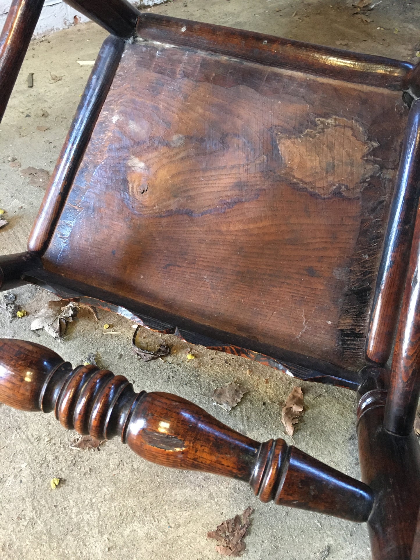 Early 19th century (or earlier) spindle-back side chair.