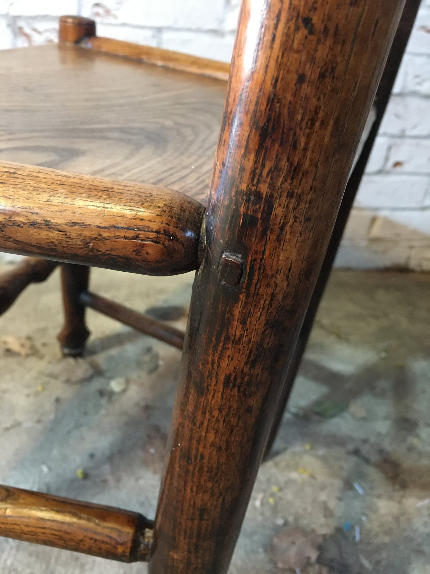 Early 19th century (or earlier) spindle-back side chair.