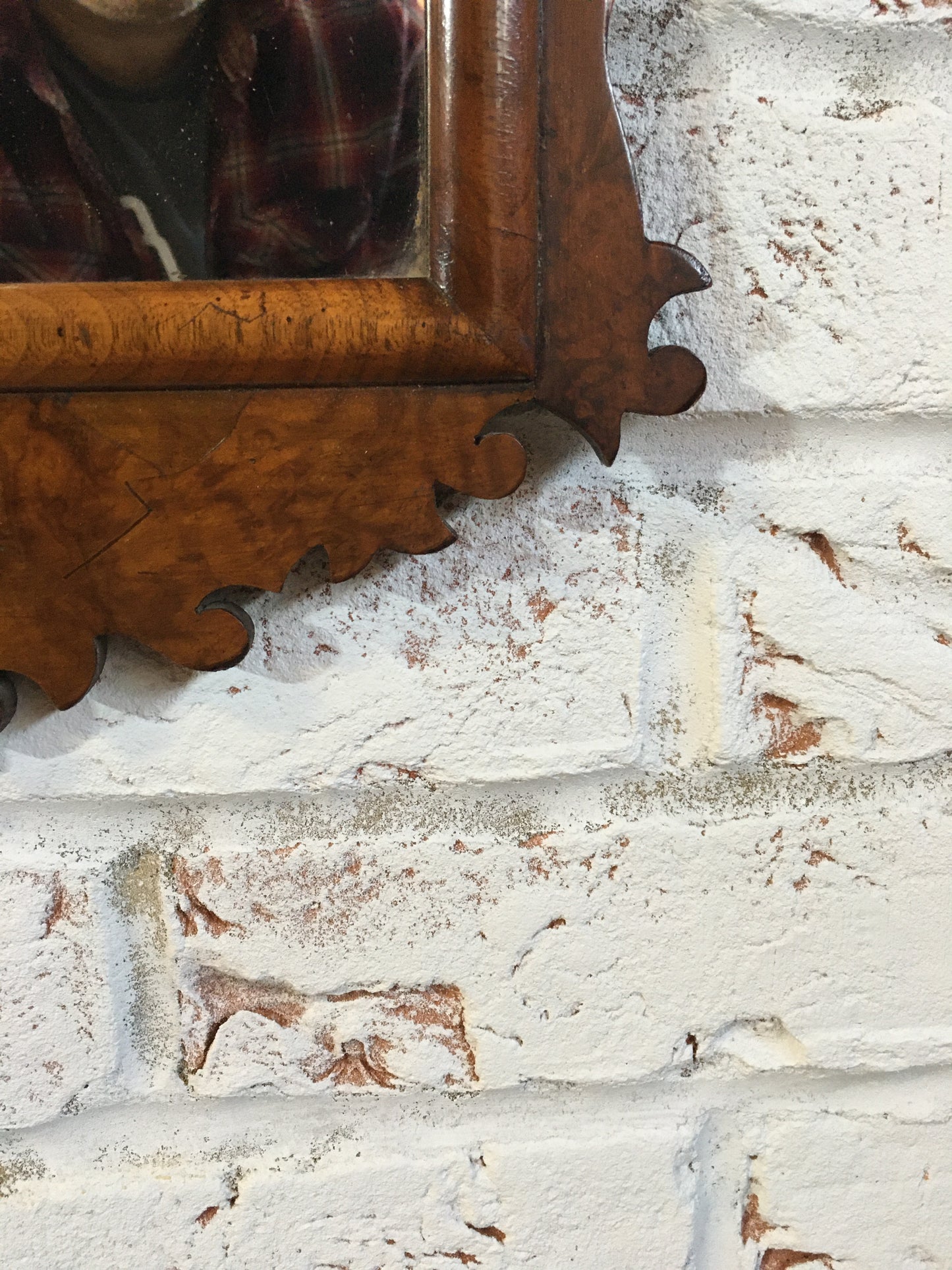 Georgian style walnut fret cut wall mirror.