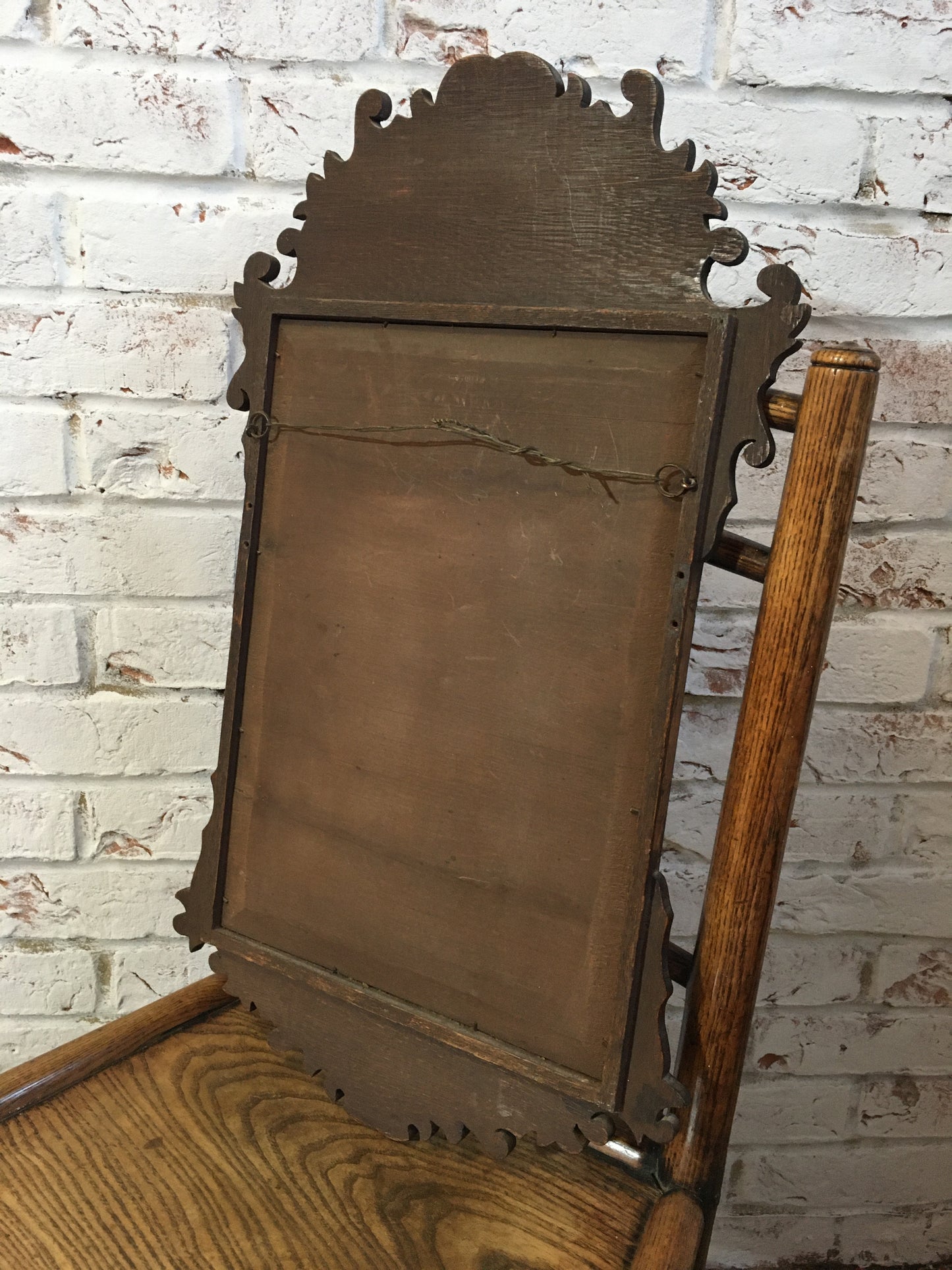 Georgian style walnut fret cut wall mirror.