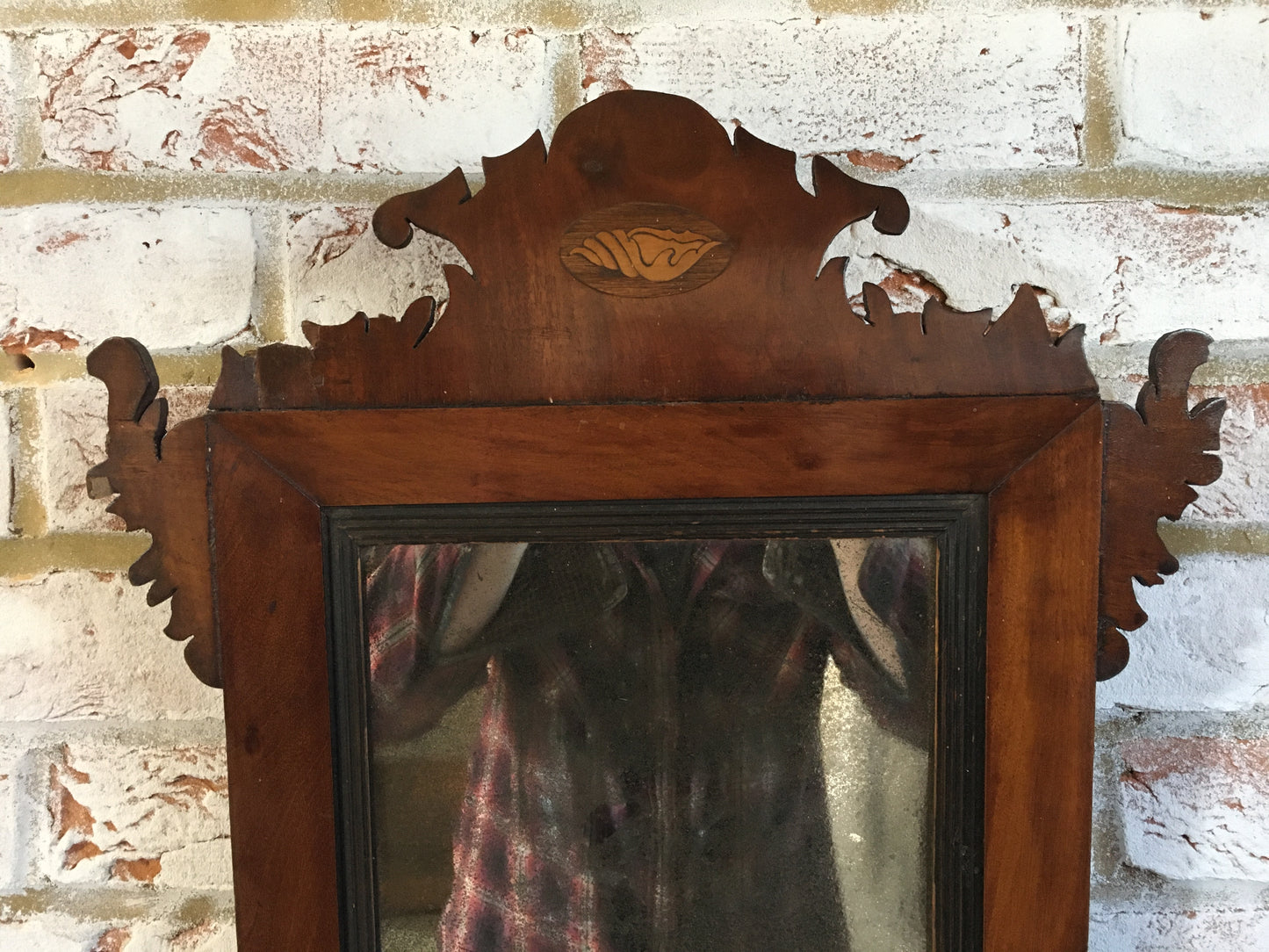18th century mahogany wall mirror.