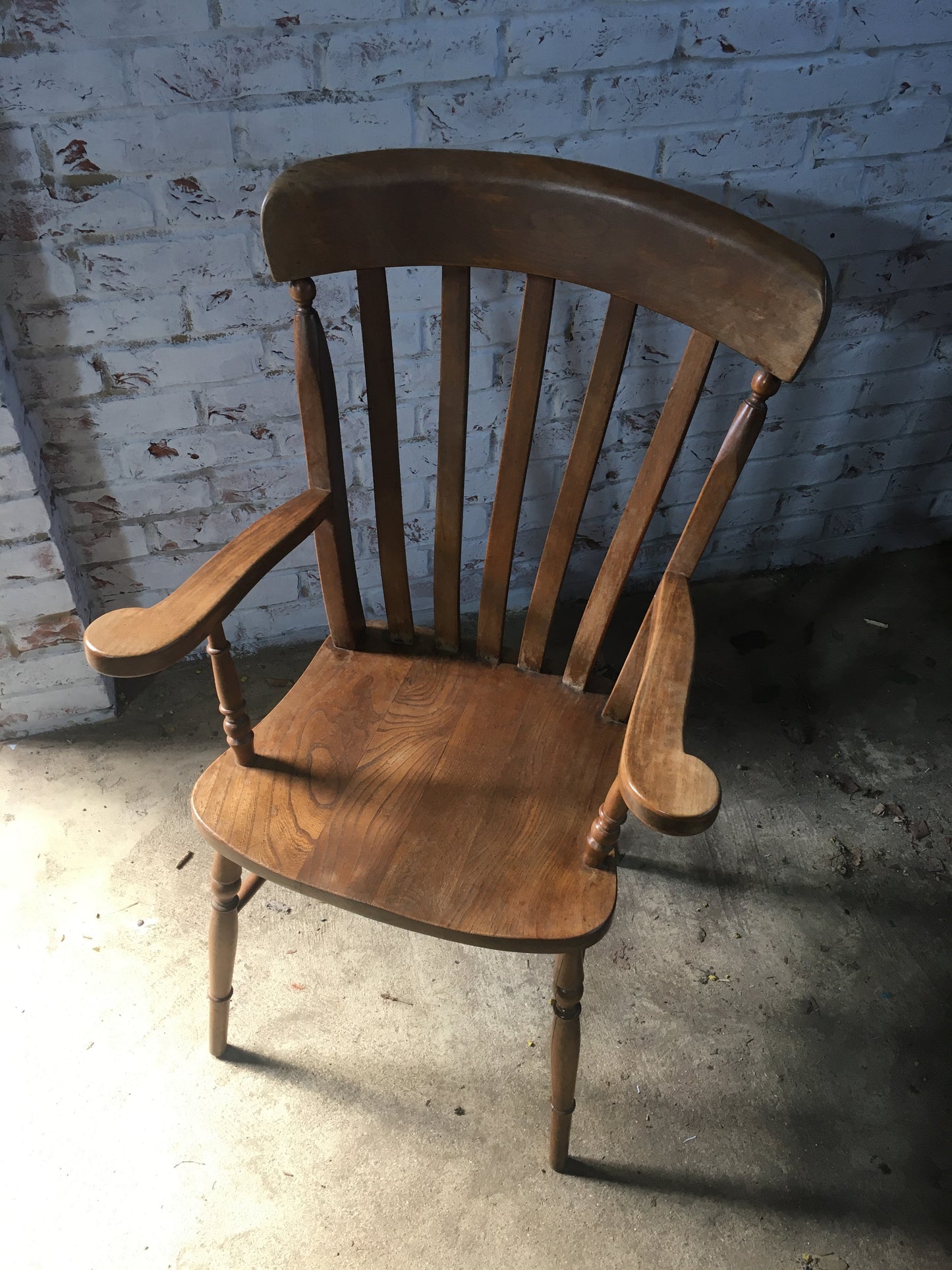 Vintage elm slat-back Windsor chair.