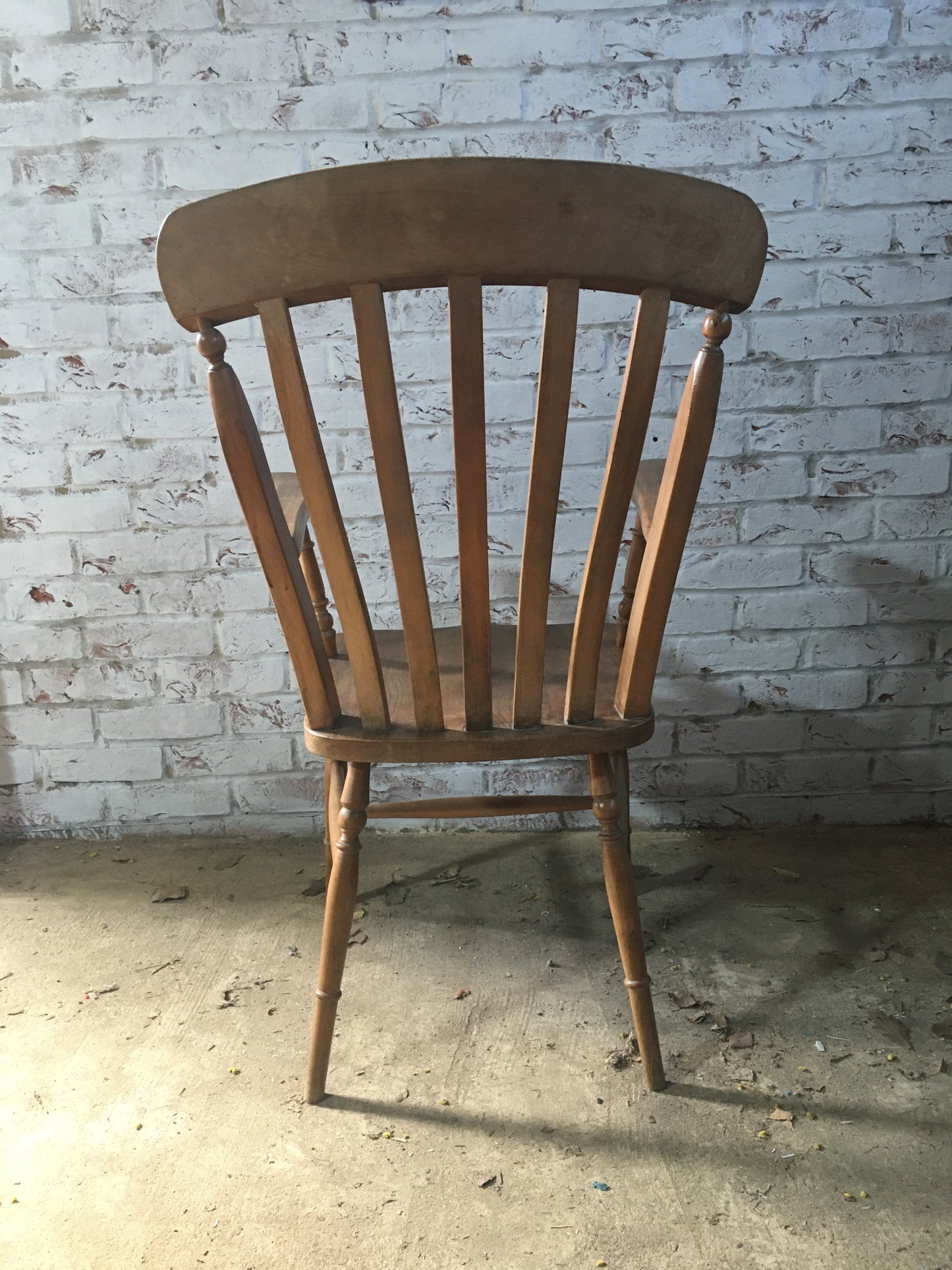 Vintage elm slat-back Windsor chair.