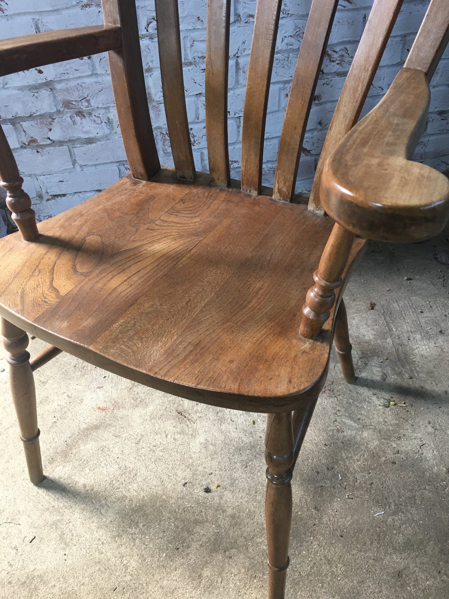 Vintage elm slat-back Windsor chair.
