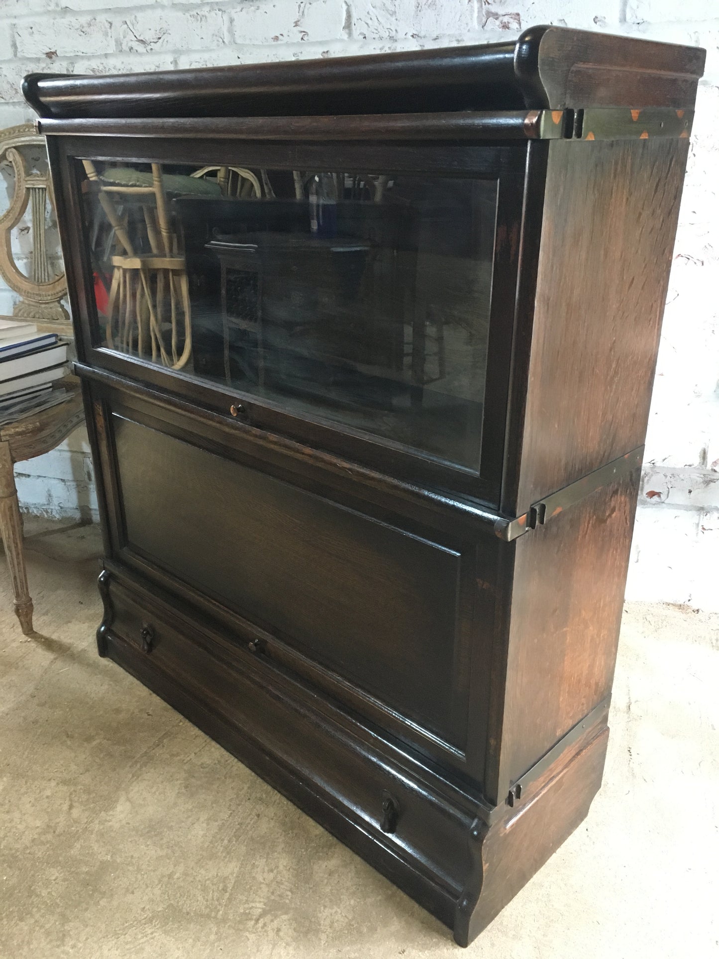Early Globe Wernicke style barristers stacking bookcase, circa 1900.