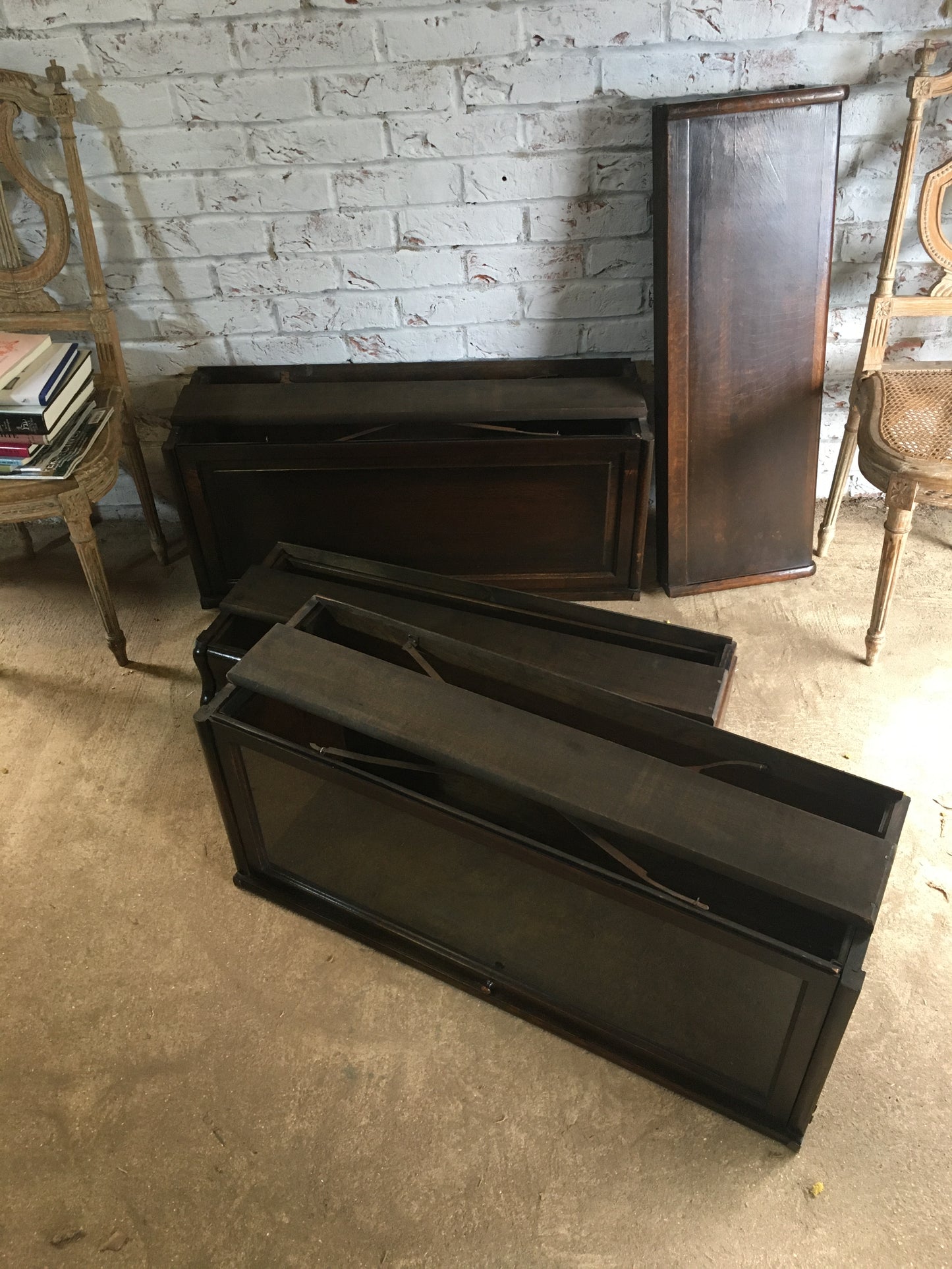 Early Globe Wernicke style barristers stacking bookcase, circa 1900.