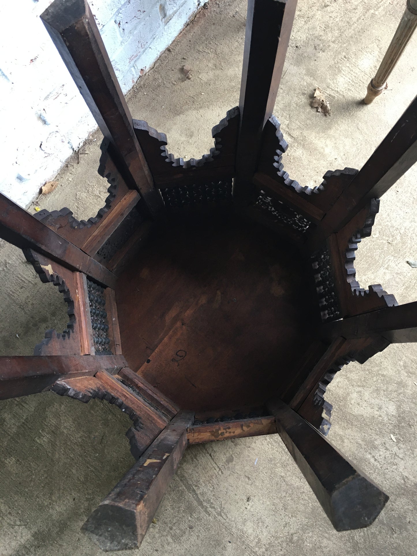 Superb untouched Moorish octagonal side table.
