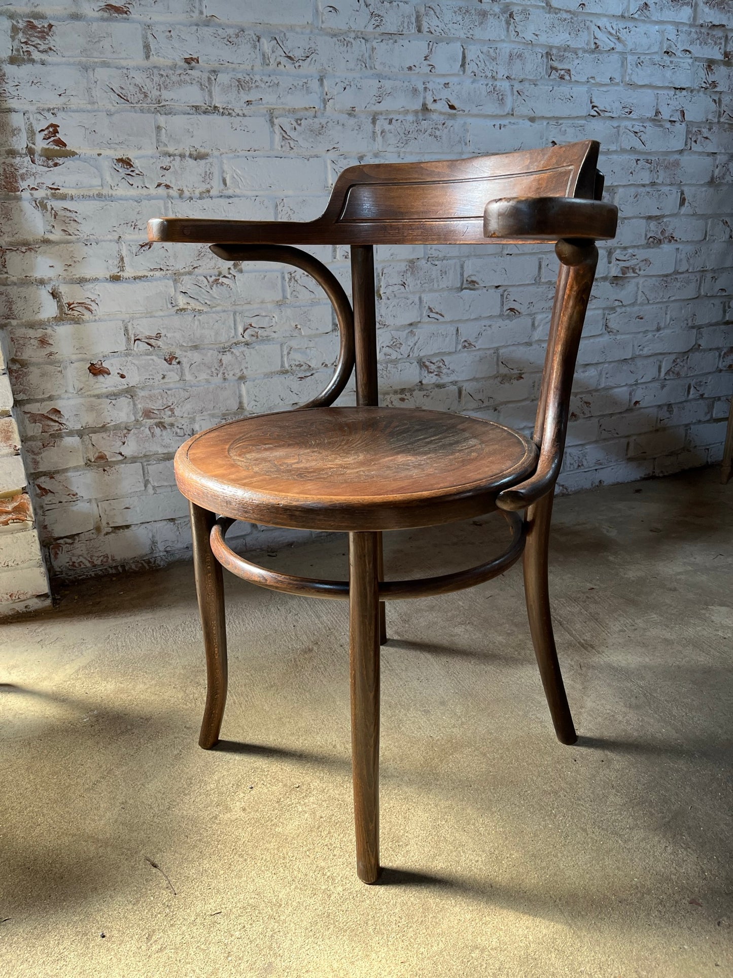 Bentwood chair by Fischel, original label and stamp.