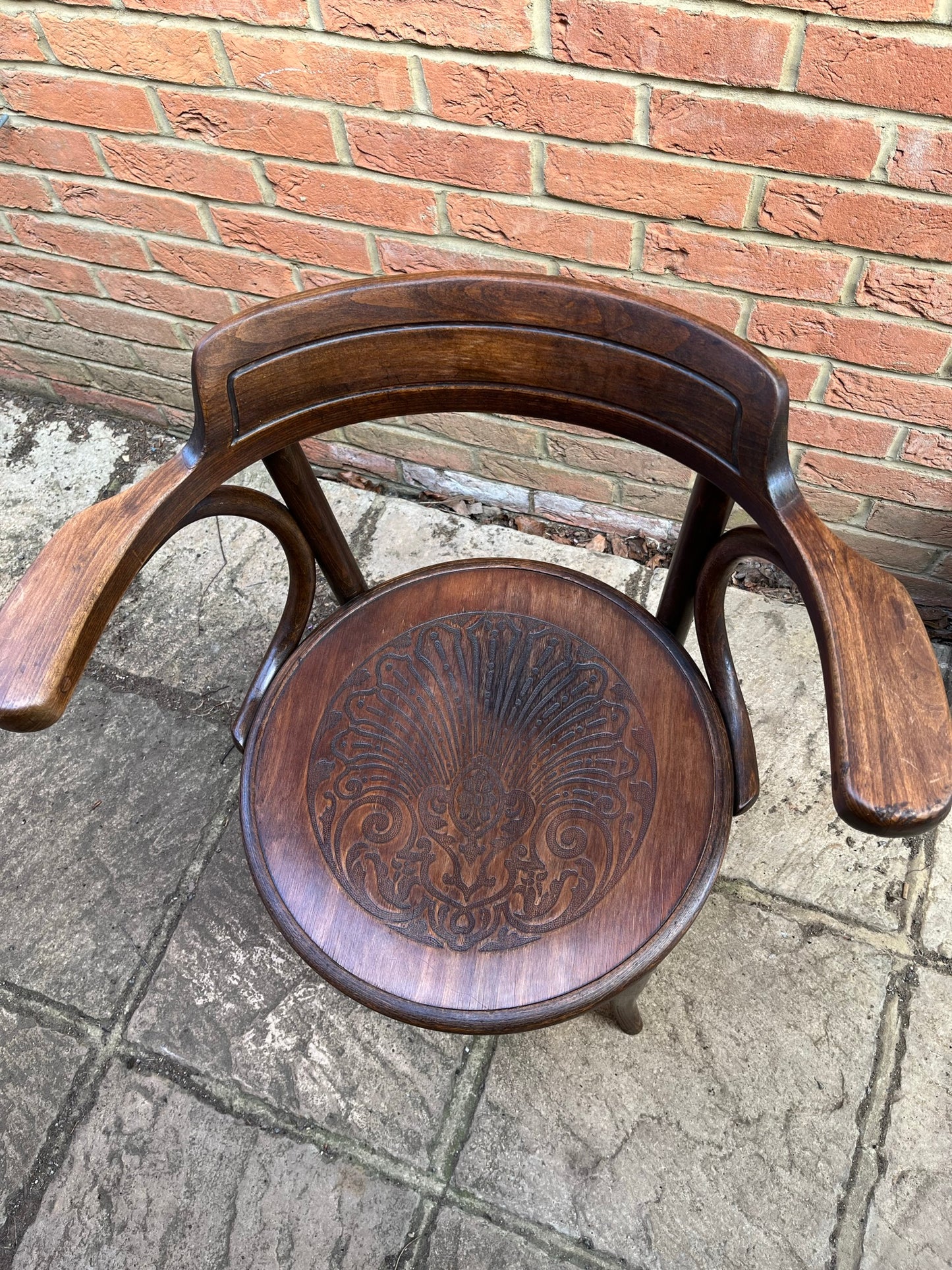 Bentwood chair by Fischel, original label and stamp.