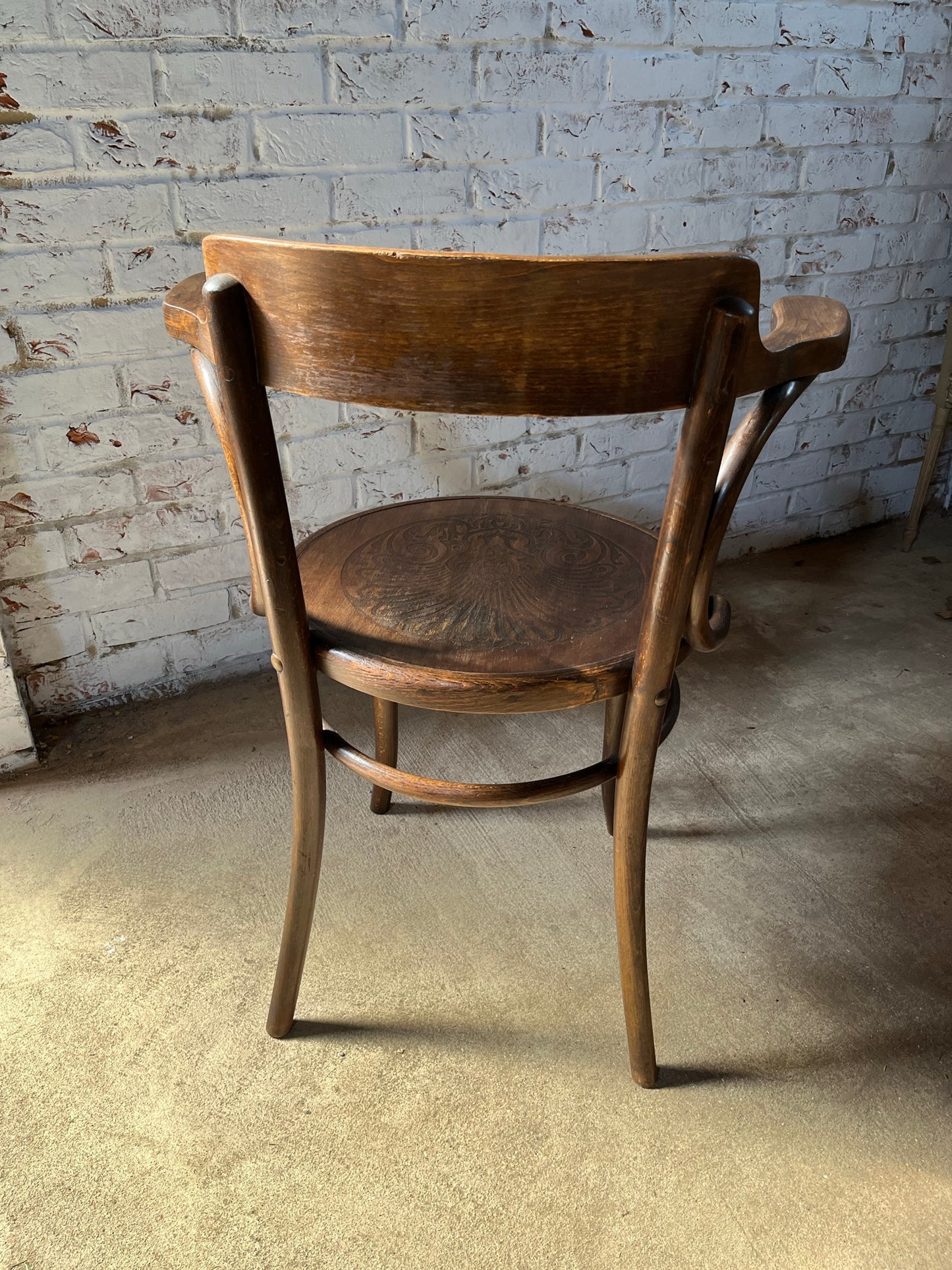 Bentwood chair by Fischel, original label and stamp.