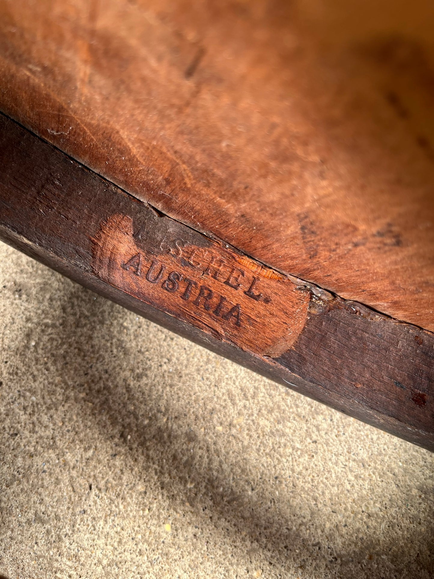 Bentwood chair by Fischel, original label and stamp.