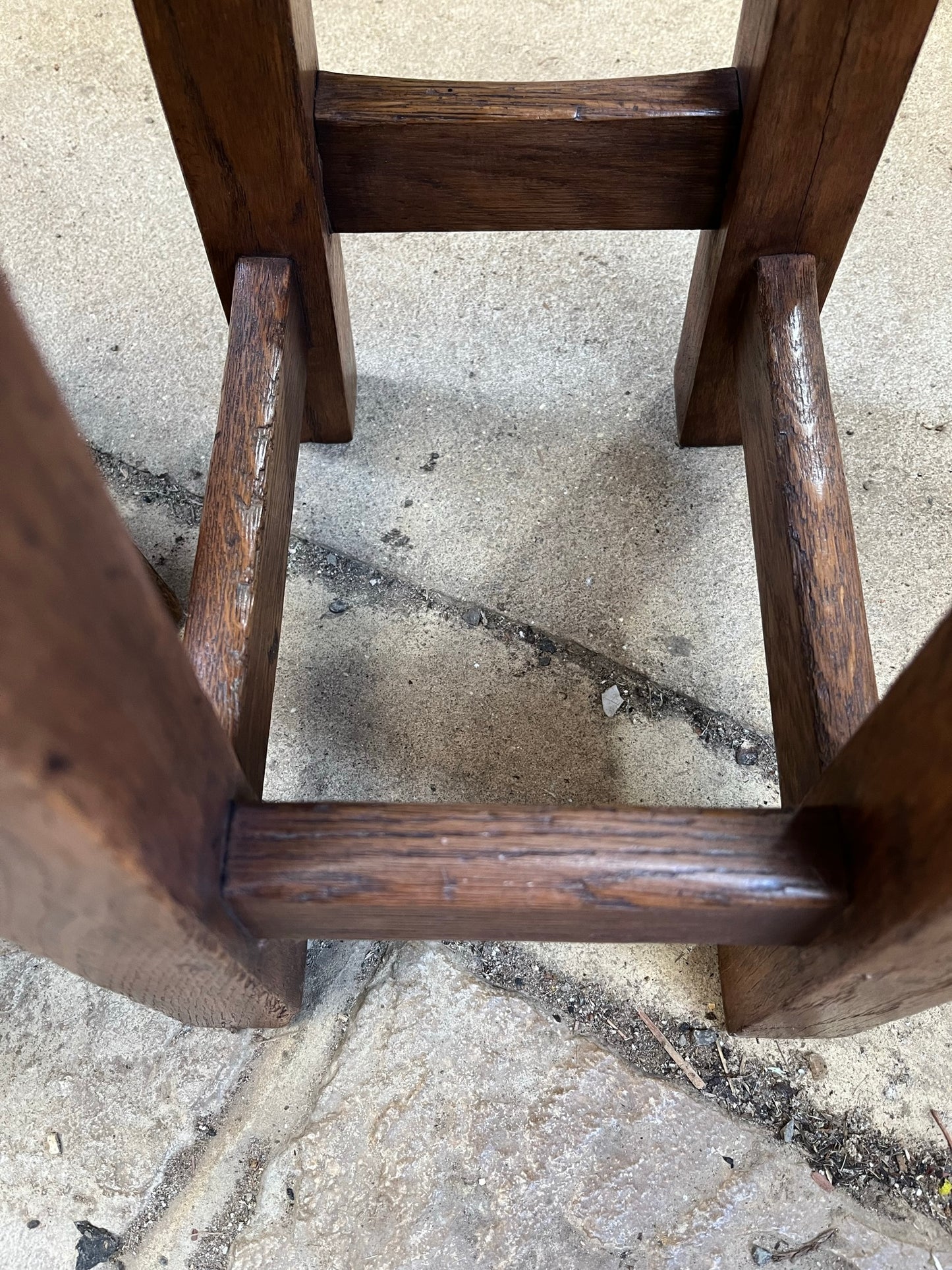 Pair of good vintage oak stools.