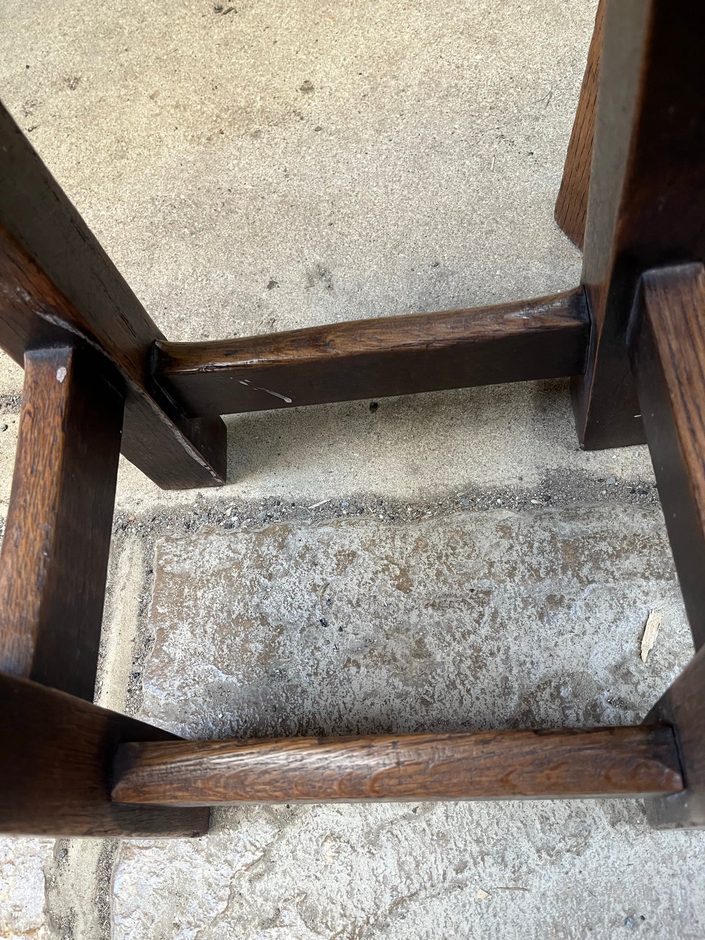 Pair of good vintage oak stools.