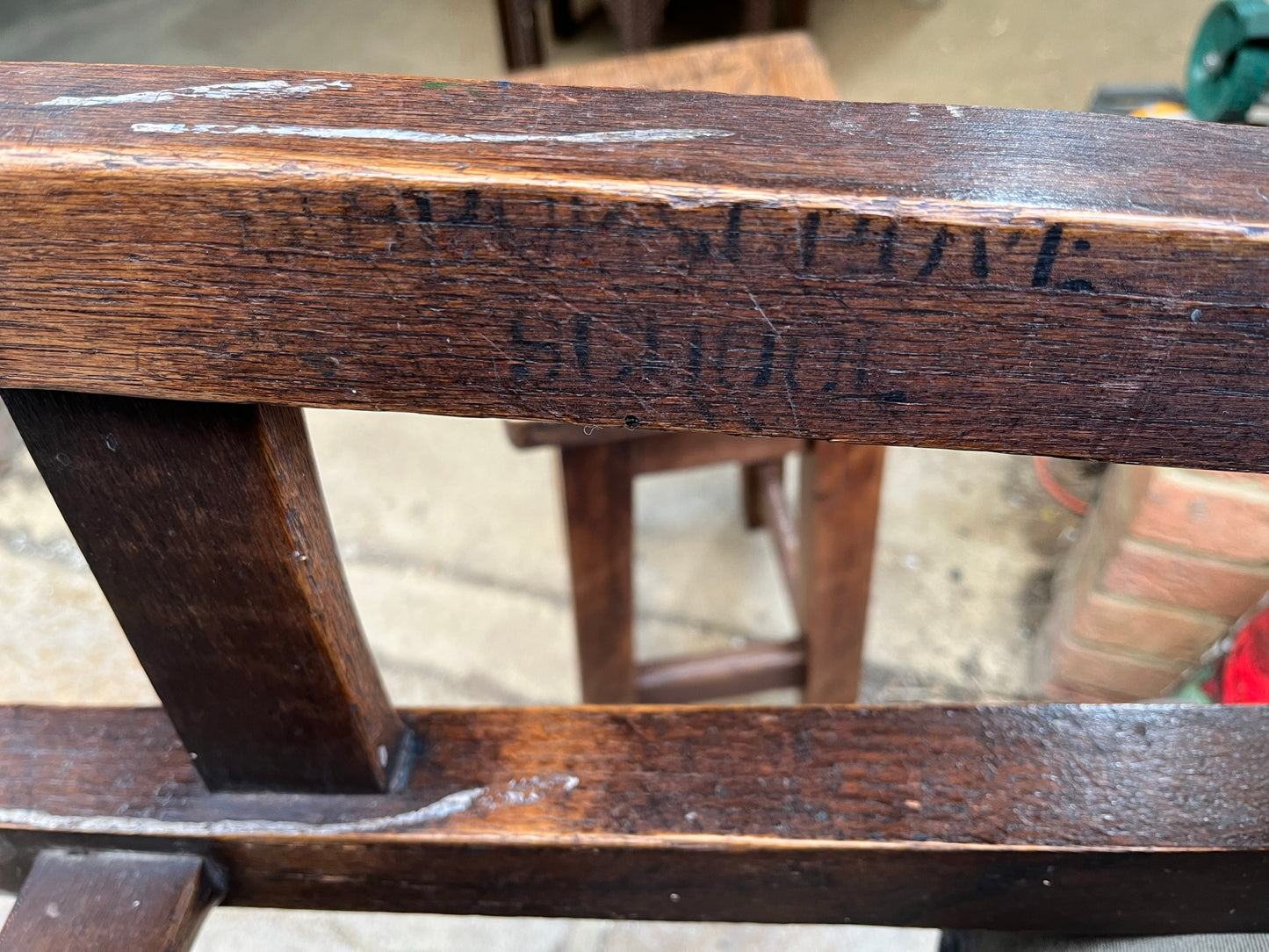 Pair of good vintage oak stools.