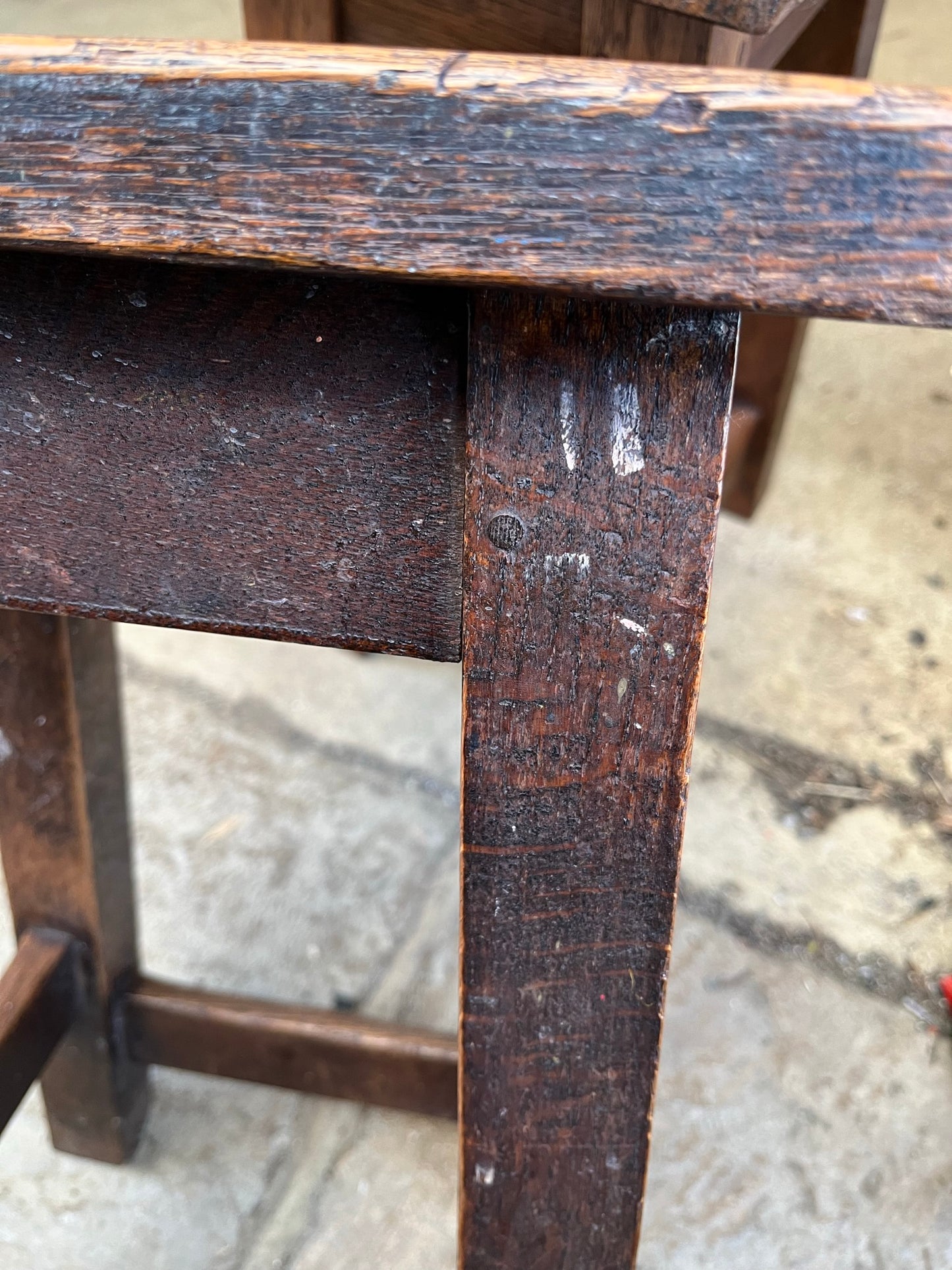 Pair of good vintage oak stools.