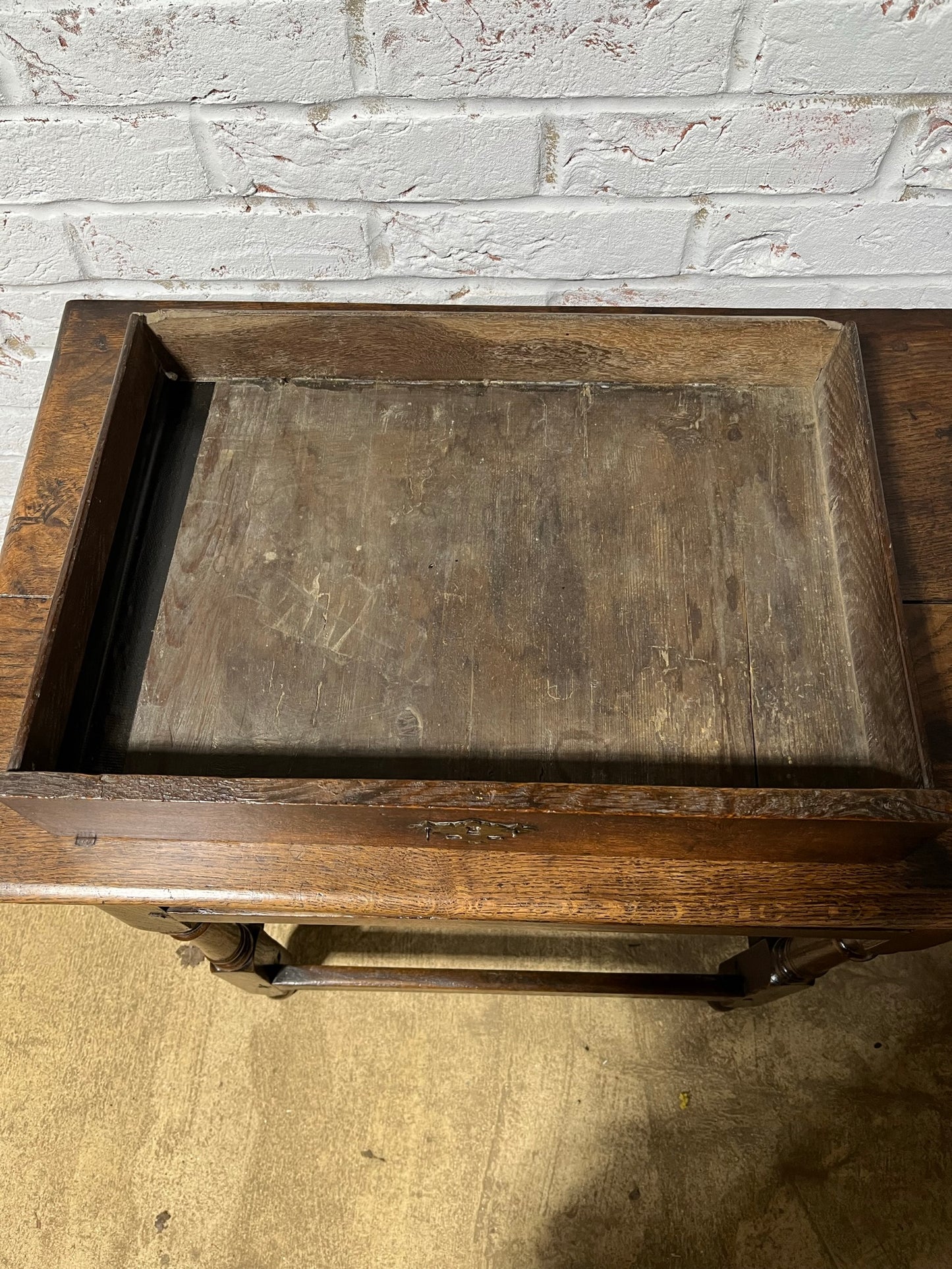 Early 18th century oak side table.