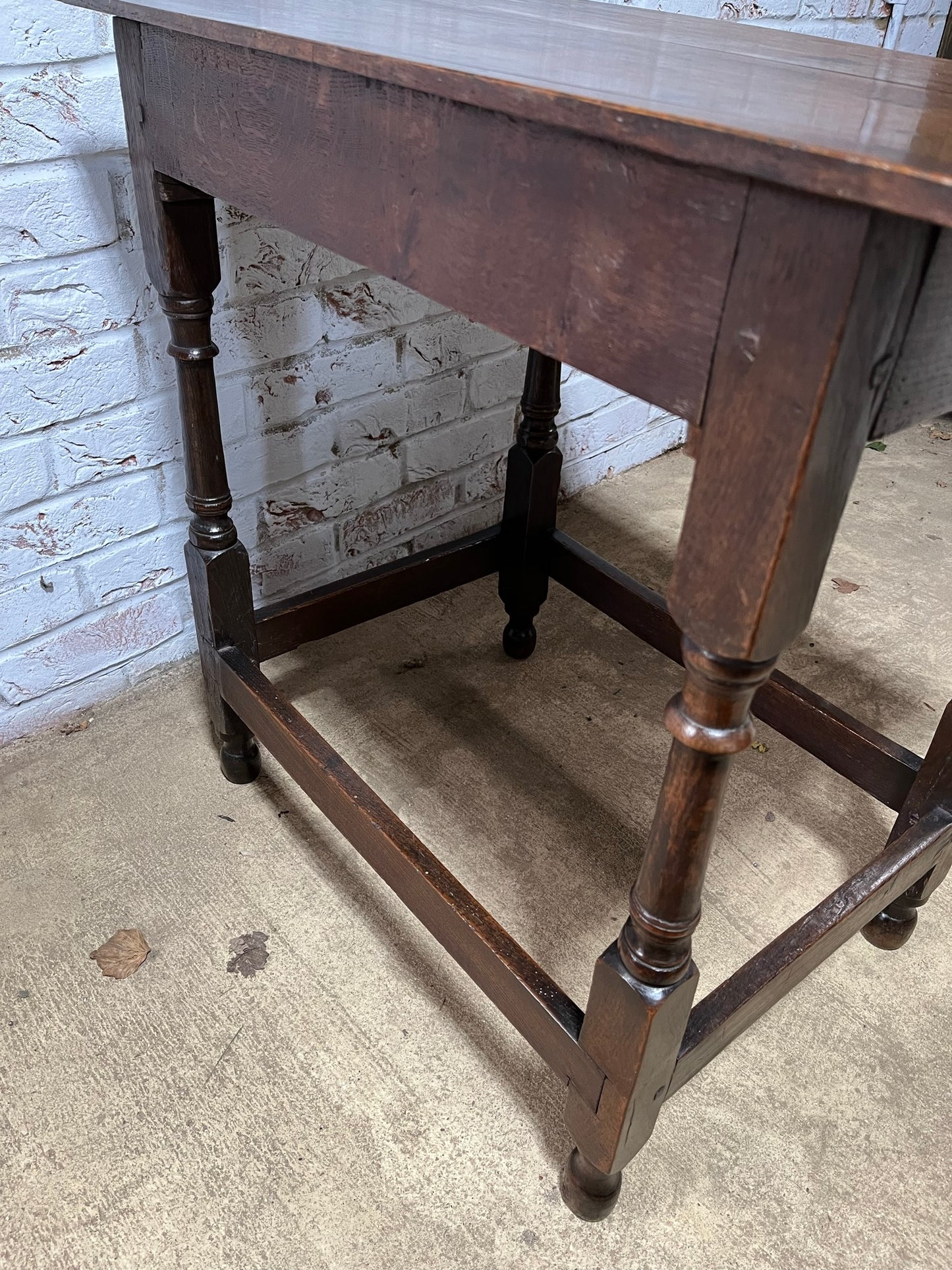 Early 18th century oak side table.
