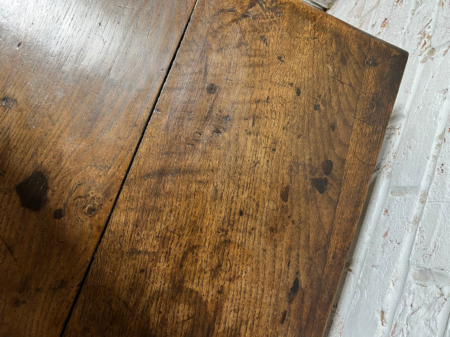 Early 18th century oak side table.