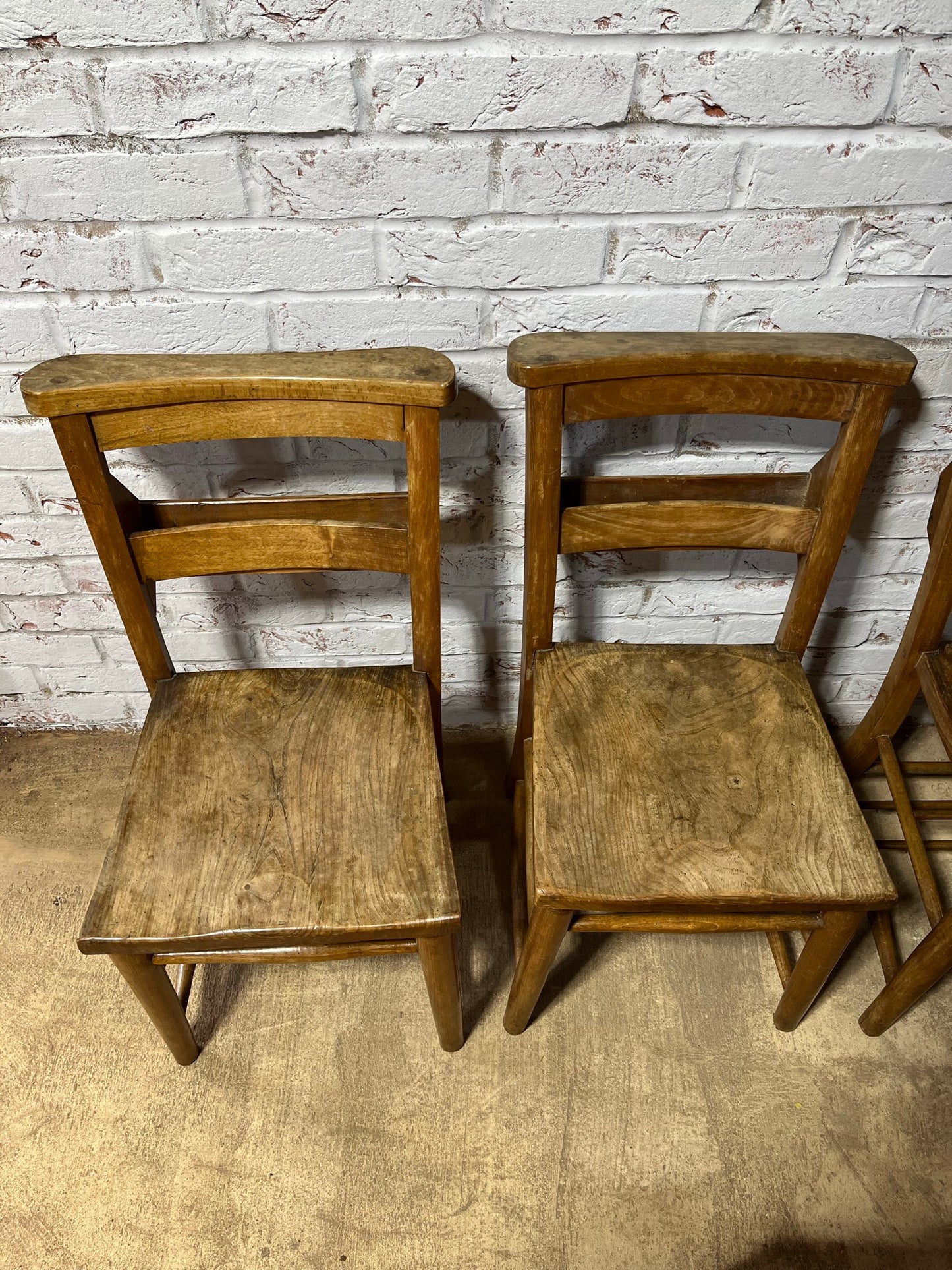 Set of 4 chapel chairs, early 20th century.