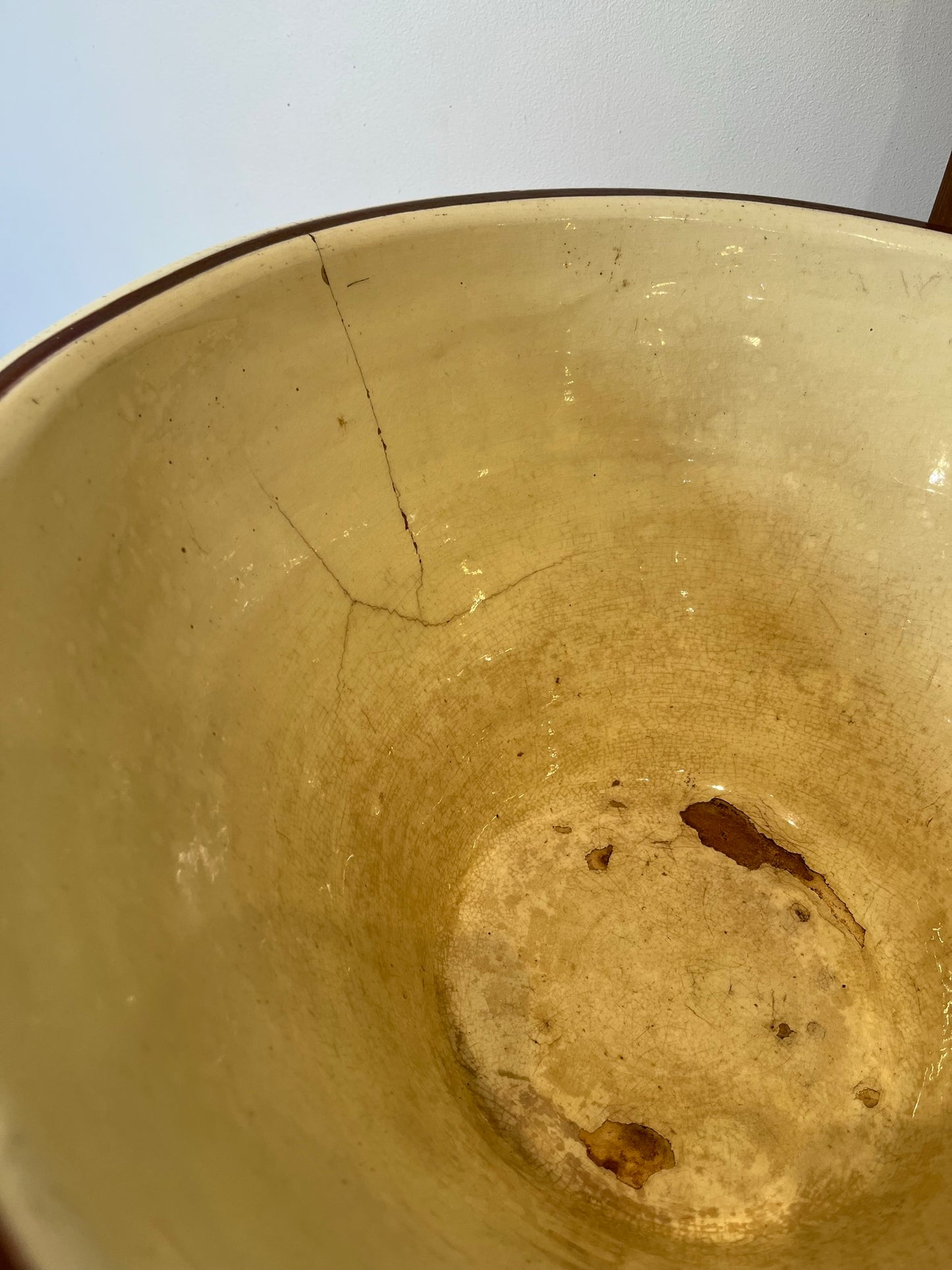 Large slipware dairy bowl.
