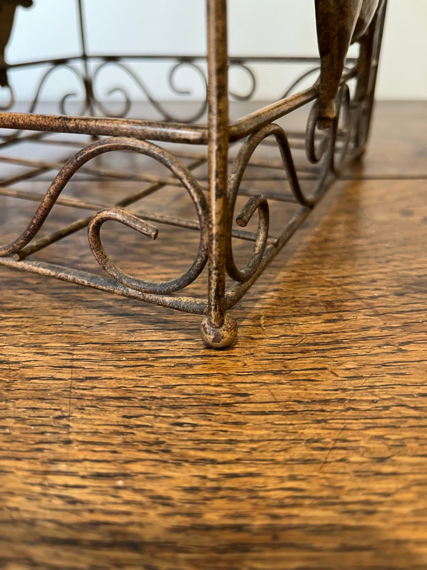 Pretty French milk bottle holder with cast cow detail.