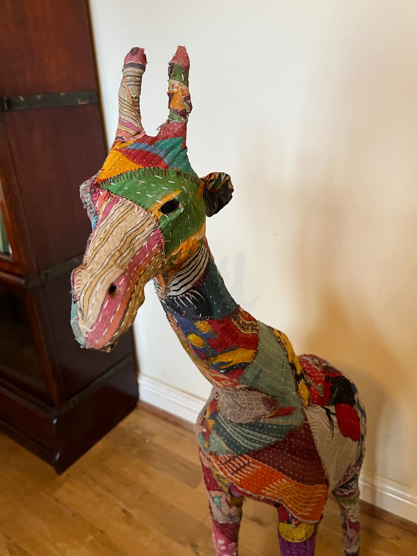 A fine quality vintage patchwork giraffe.