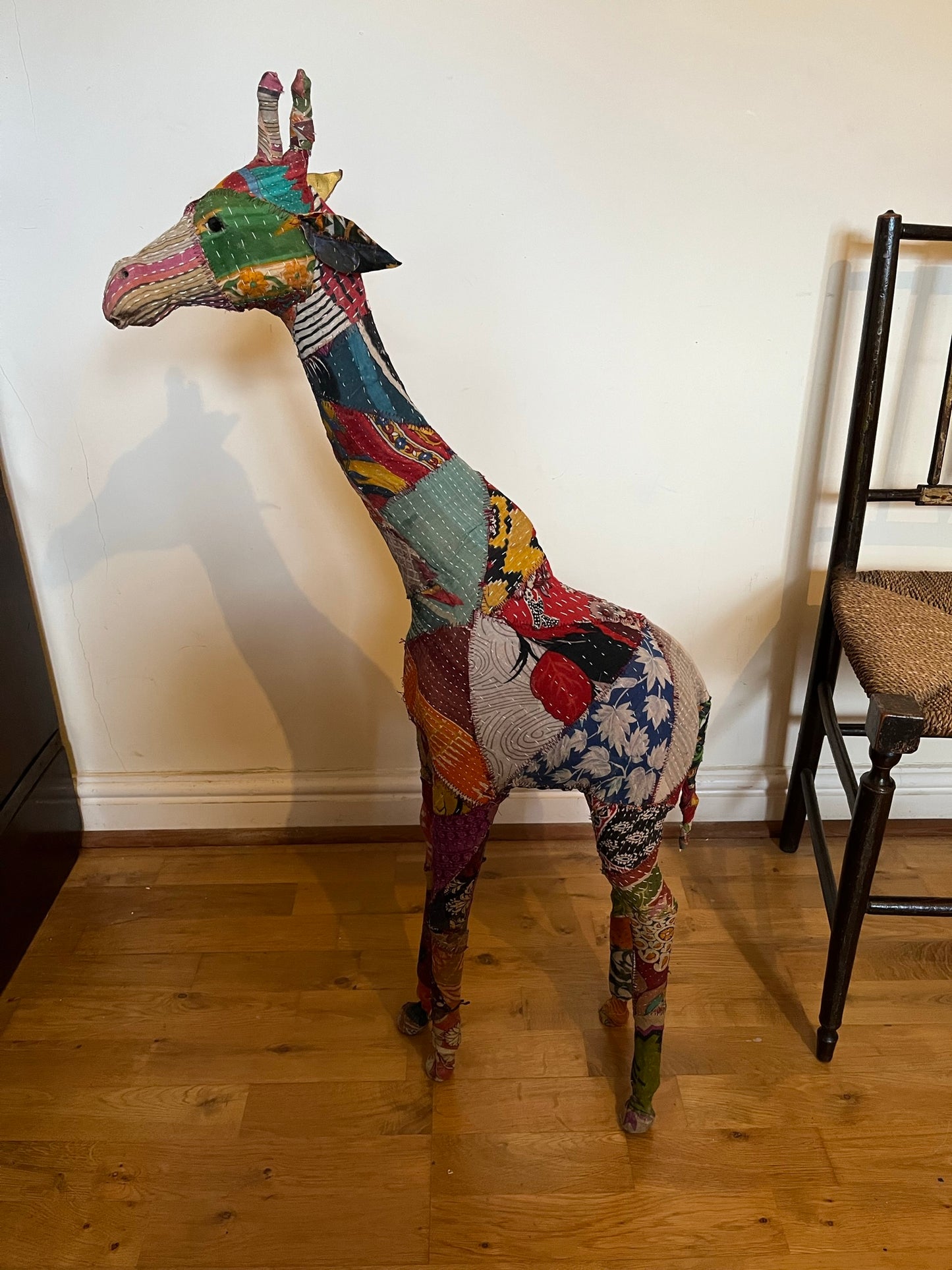 A fine quality vintage patchwork giraffe.