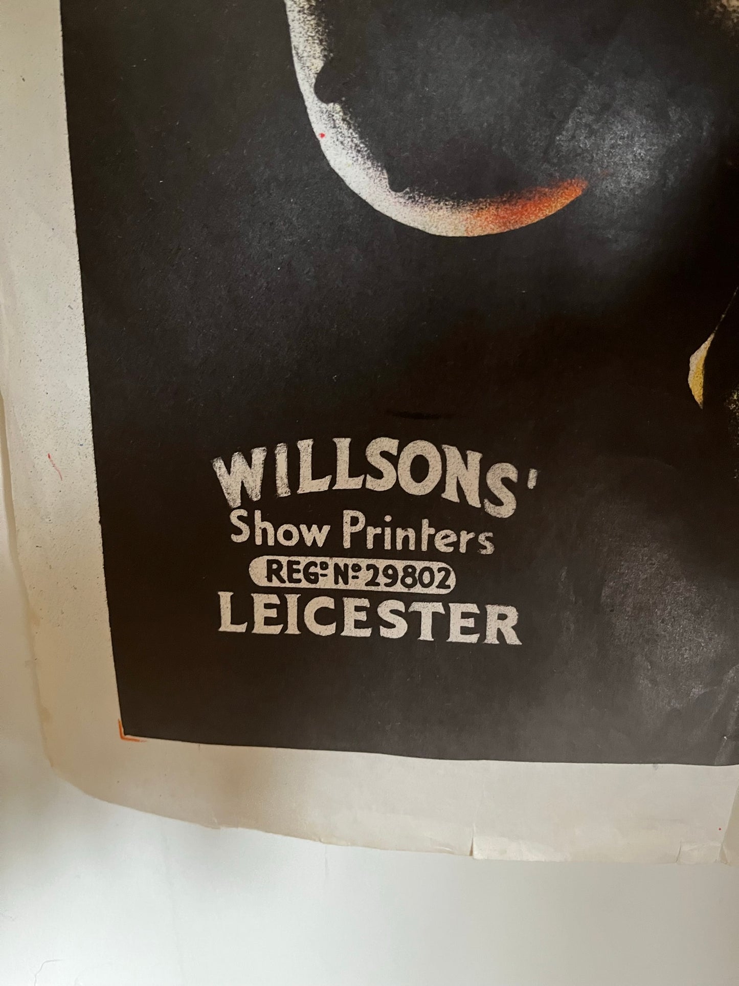 Very large original vintage circus clown advertising poster.