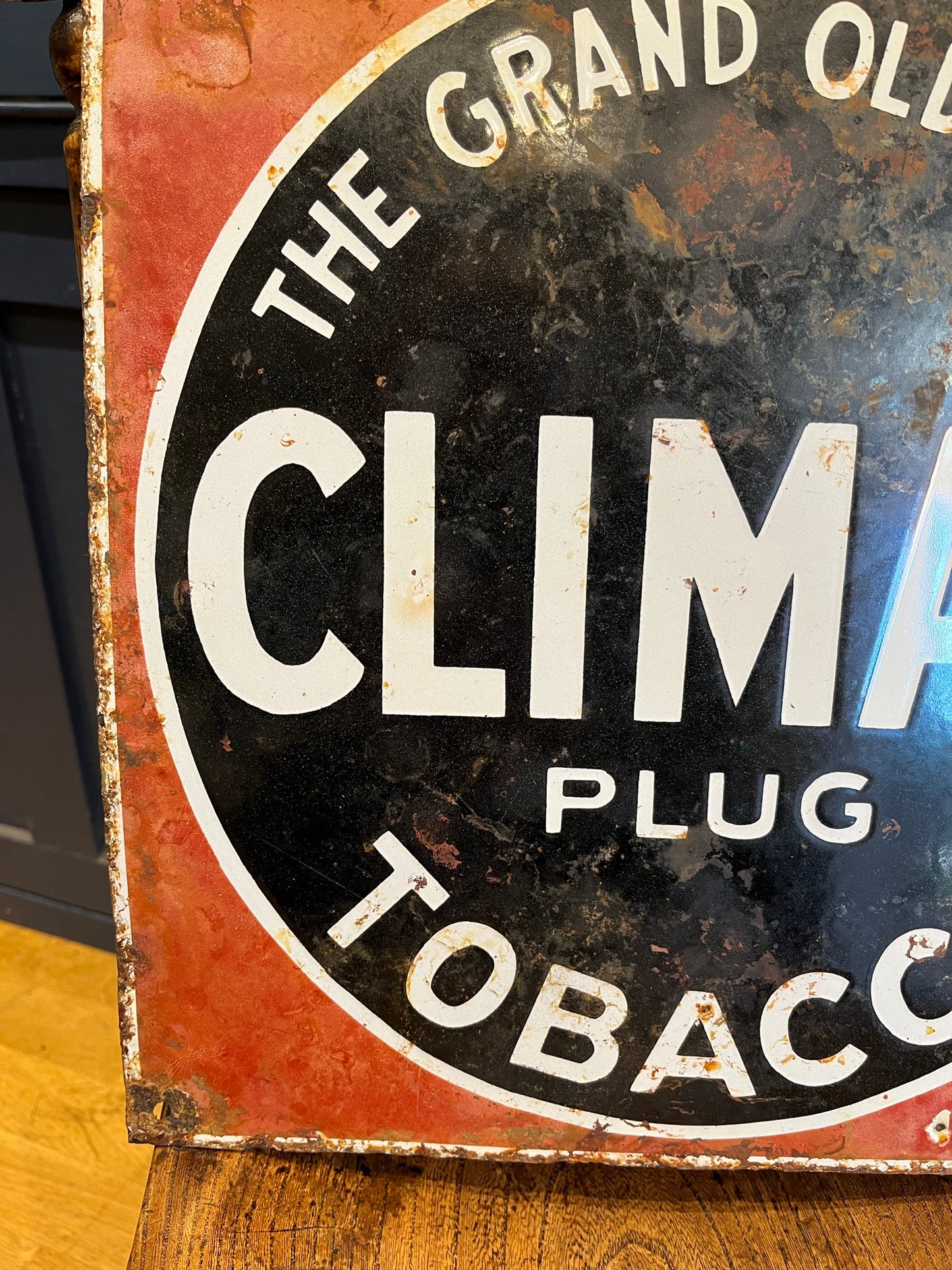 Early 20th century enamel tobacco advertising sign.